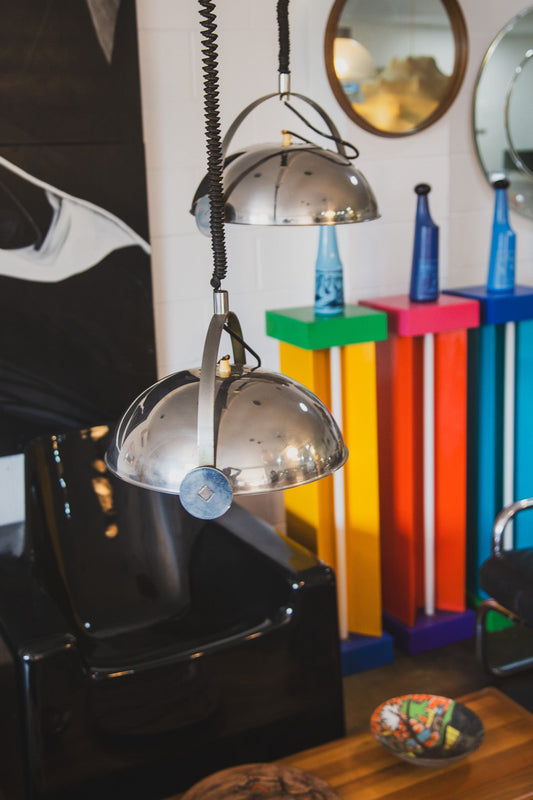 elegant display of lights in the Lumini showroom
