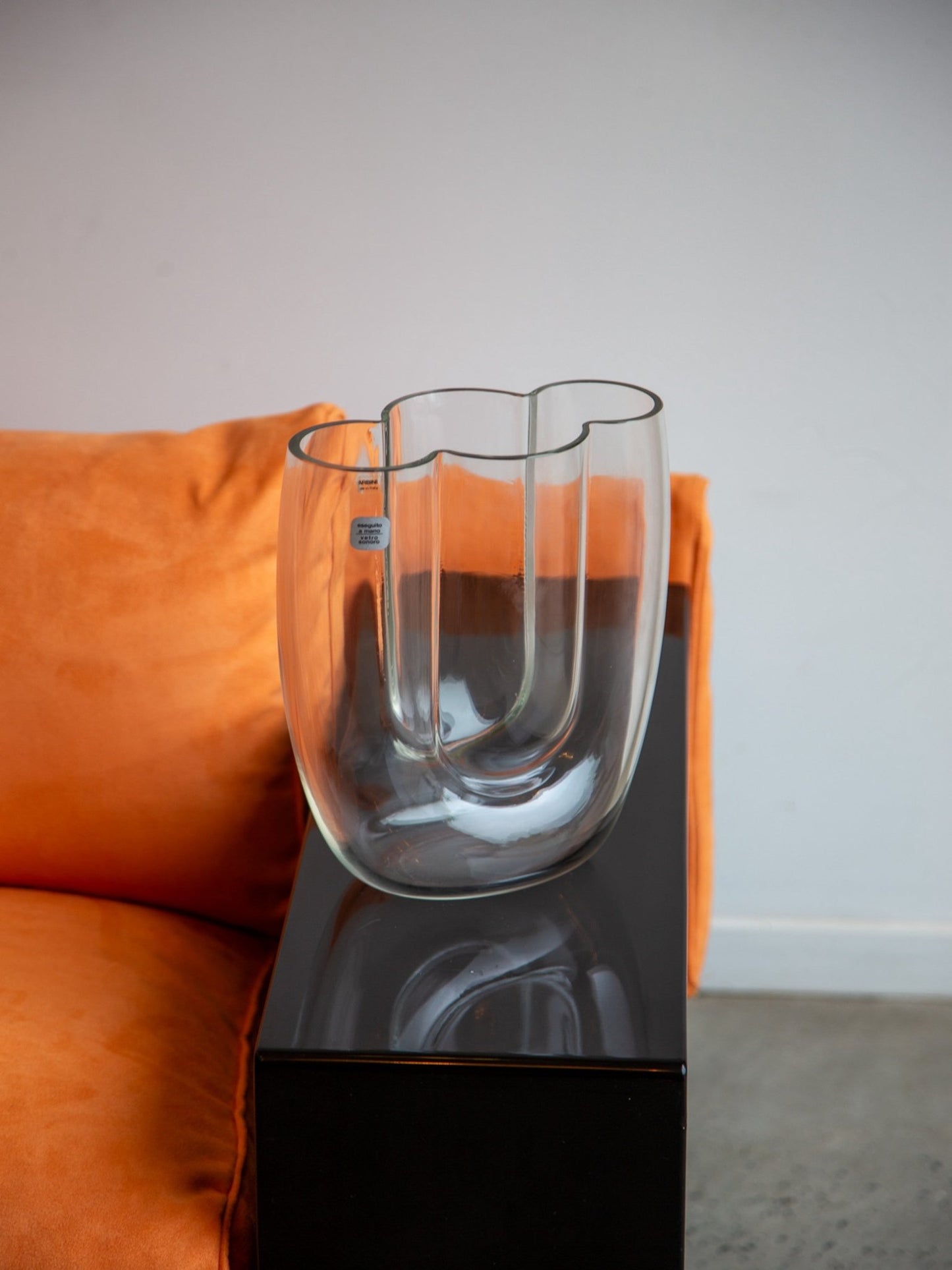 Midcentury Murano Glass Vase by Barbini with Sculptural Organic Form - Lumini Collections