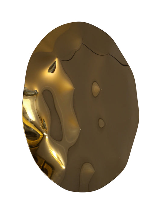 A single plate mirror with a curved bronze glass surface.
