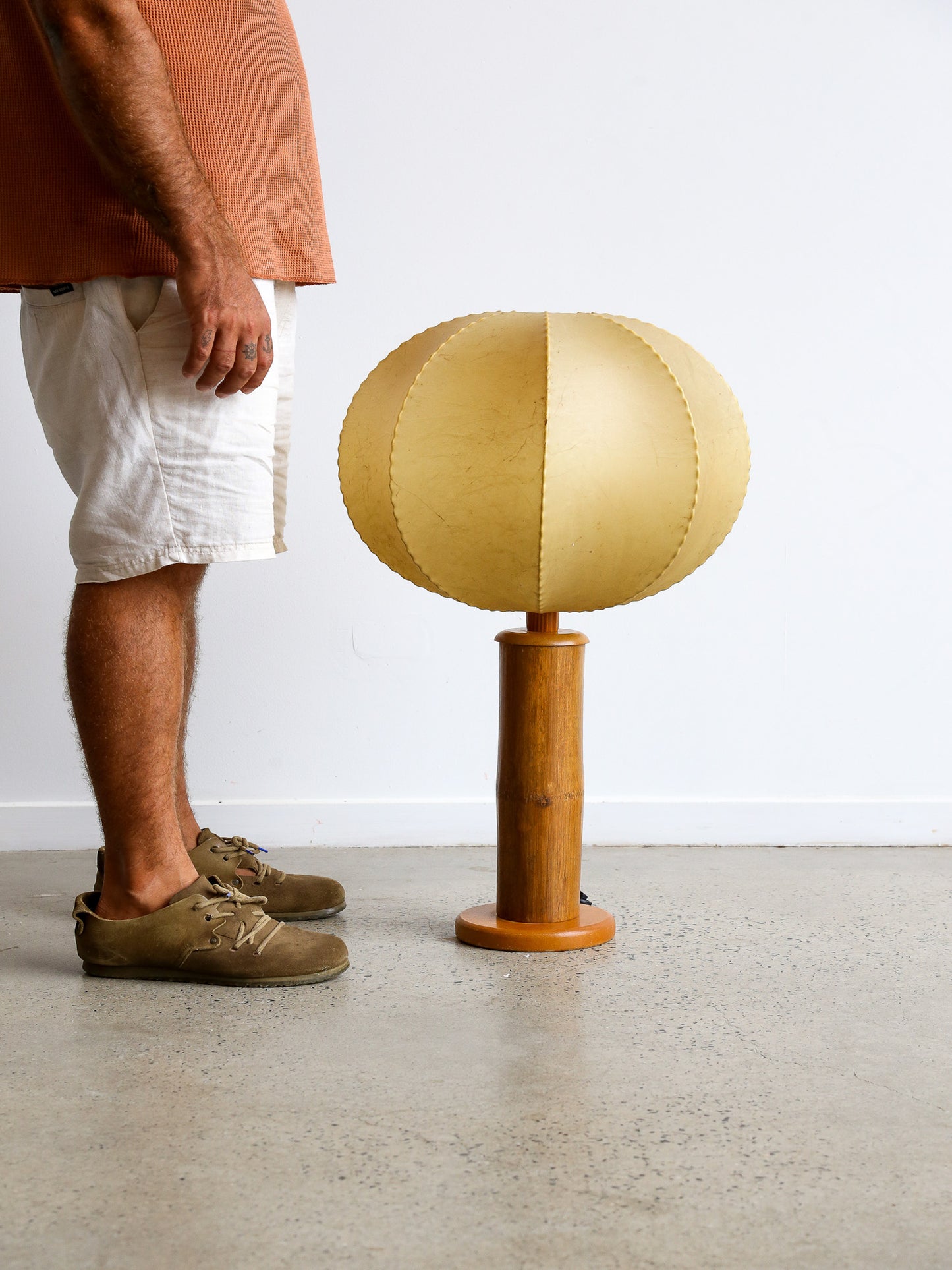 Cocoon Table Lamp with Bamboo & Timber Base