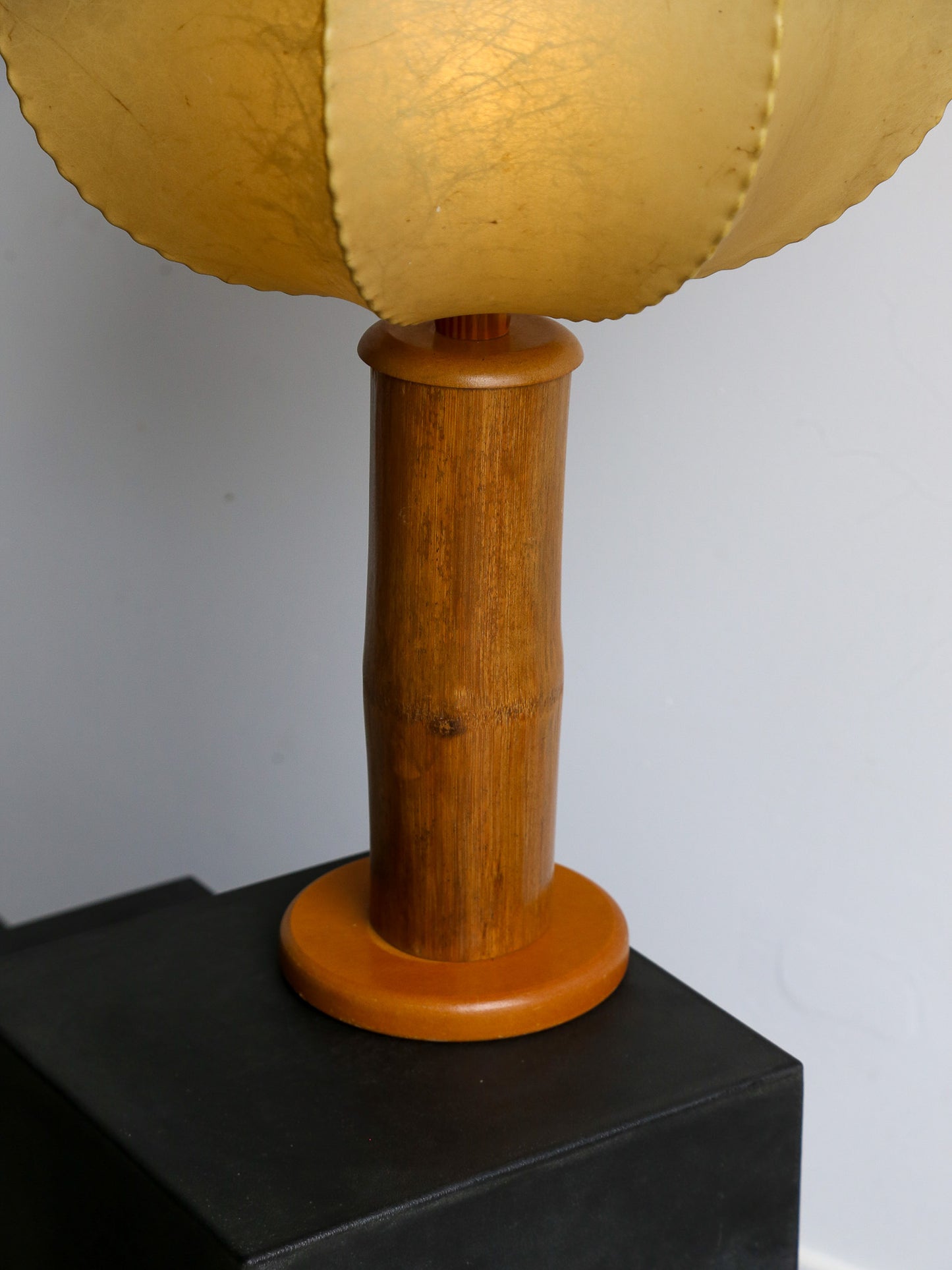 Cocoon Table Lamp with Bamboo & Timber Base