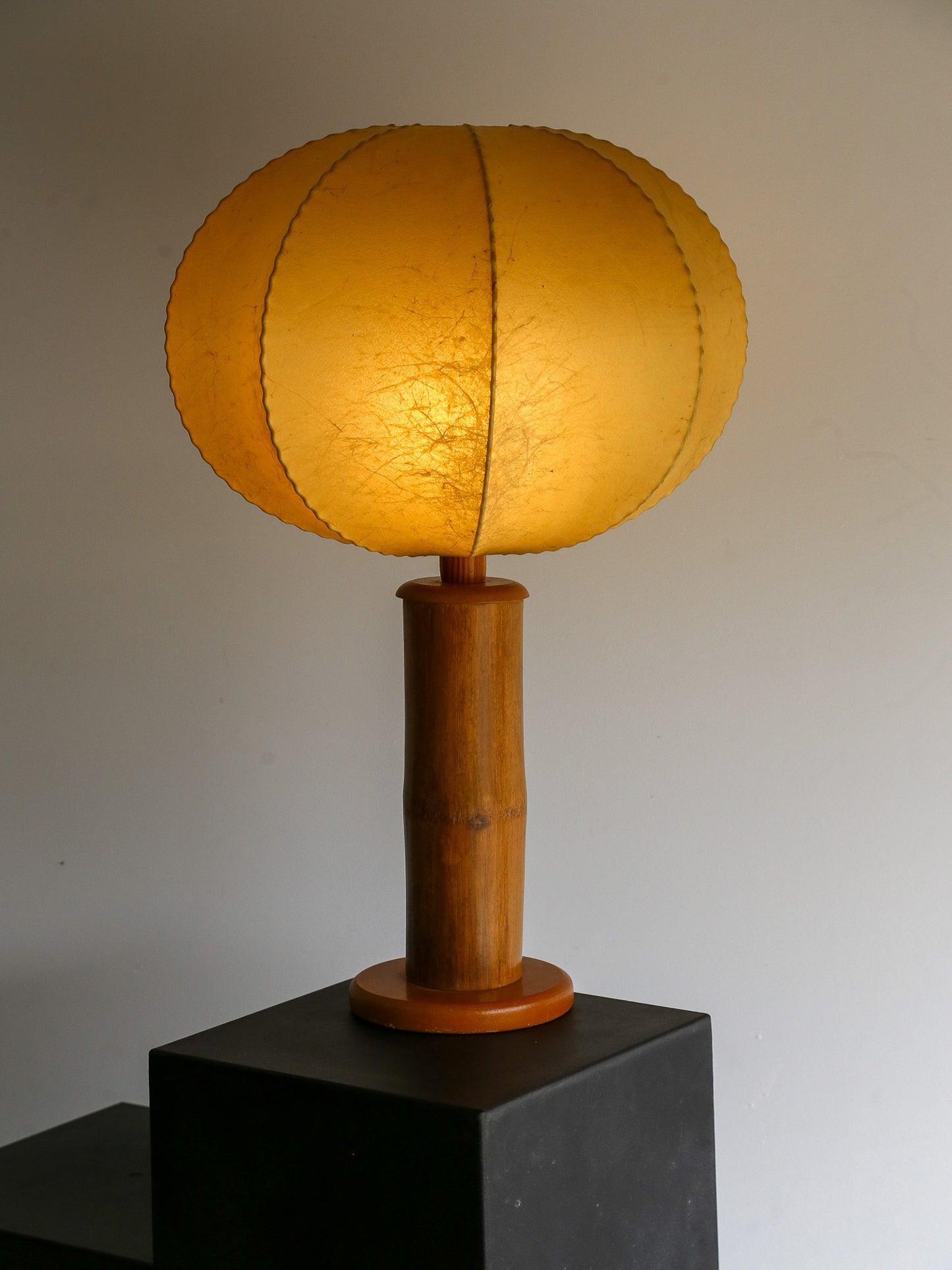 Cocoon Table Lamp with Bamboo & Timber Base