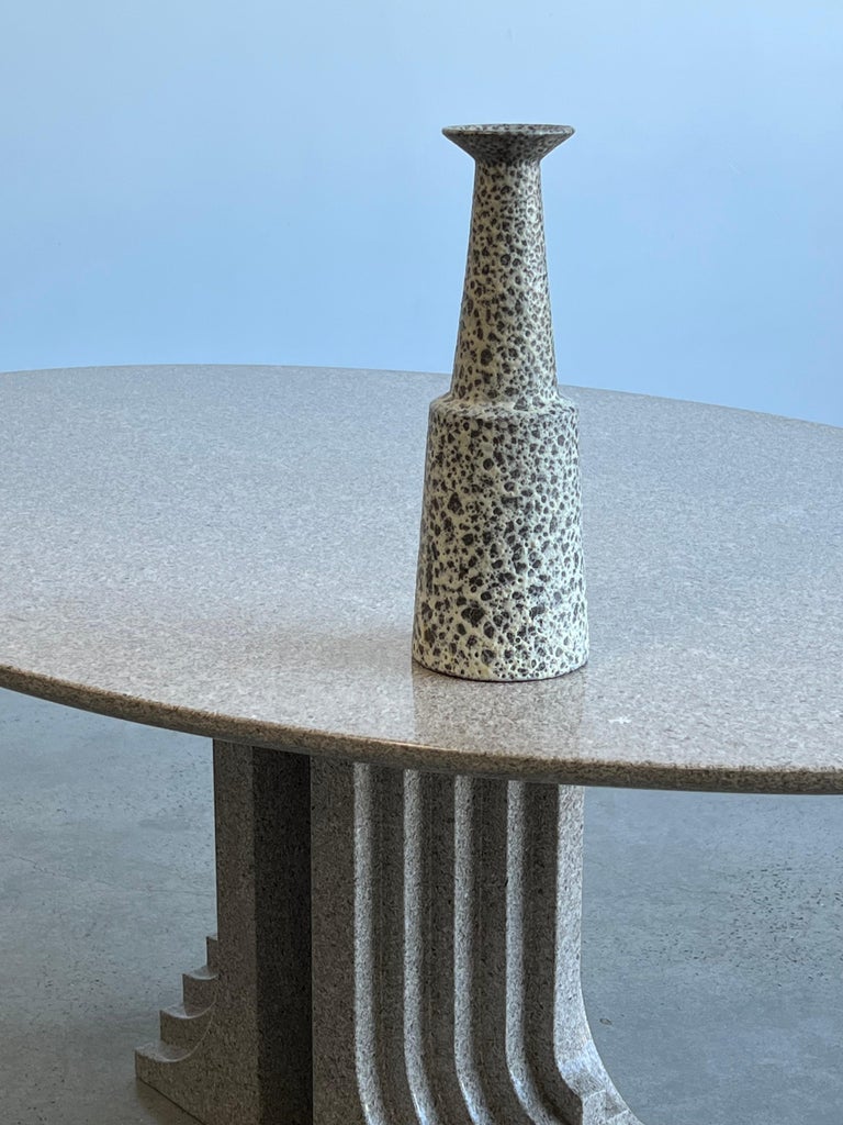 Italian Bitossi Ceramic Vase with White Lava Work