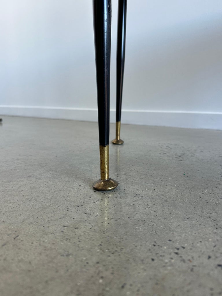 Italian 1950s Brass & Teak Timber Coffee or Side Table