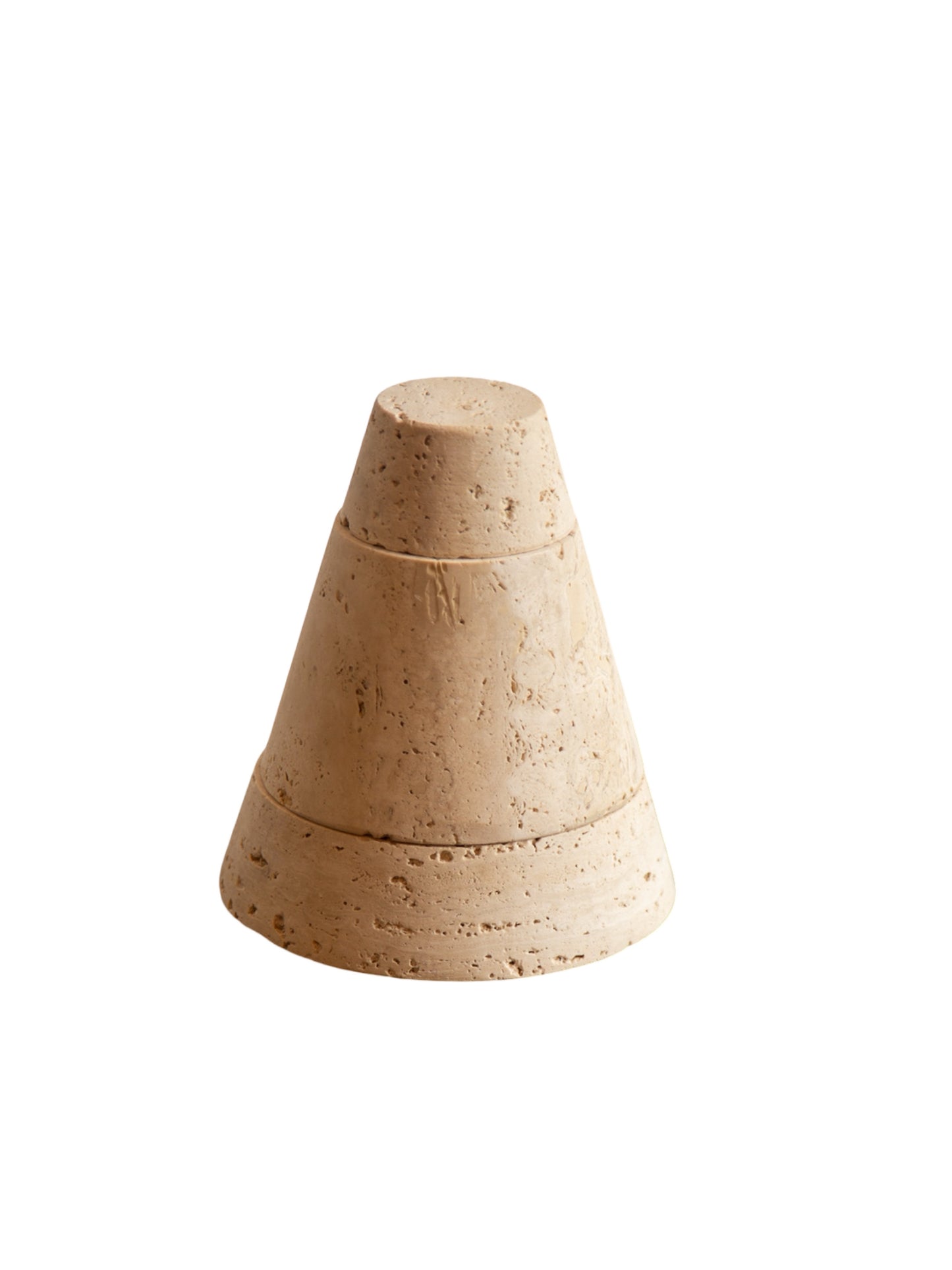 Three Pieces Bowl Nesting Travertine Centrepiece by Fratelli Mannelli