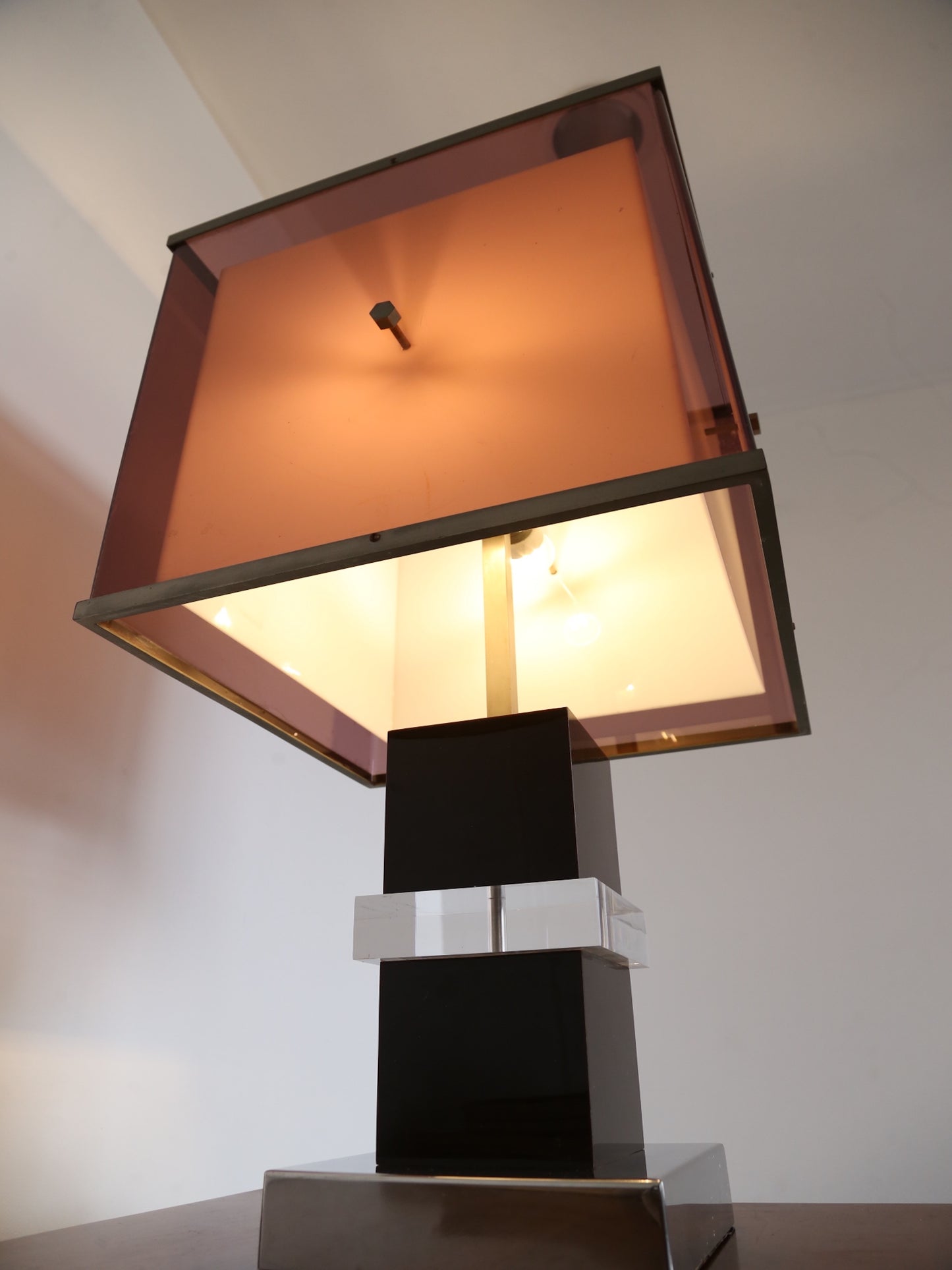 Lucite Italian Table Lamp by Romeo Rega, 1965