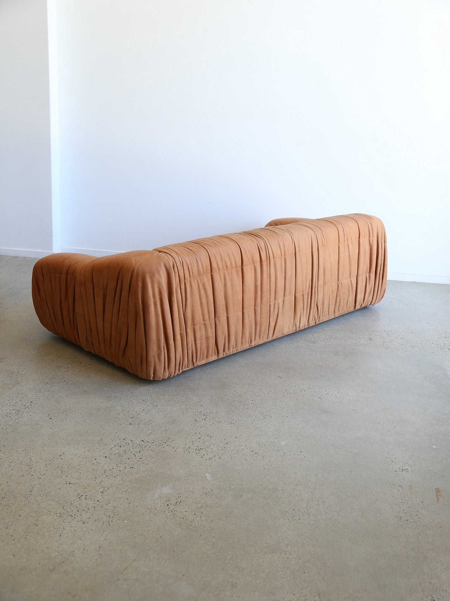 Piumino Sofa in Cognac Leather by De Pas, D’Urbino & Lomazzi for Dell’Oca, 1970s (Italy)