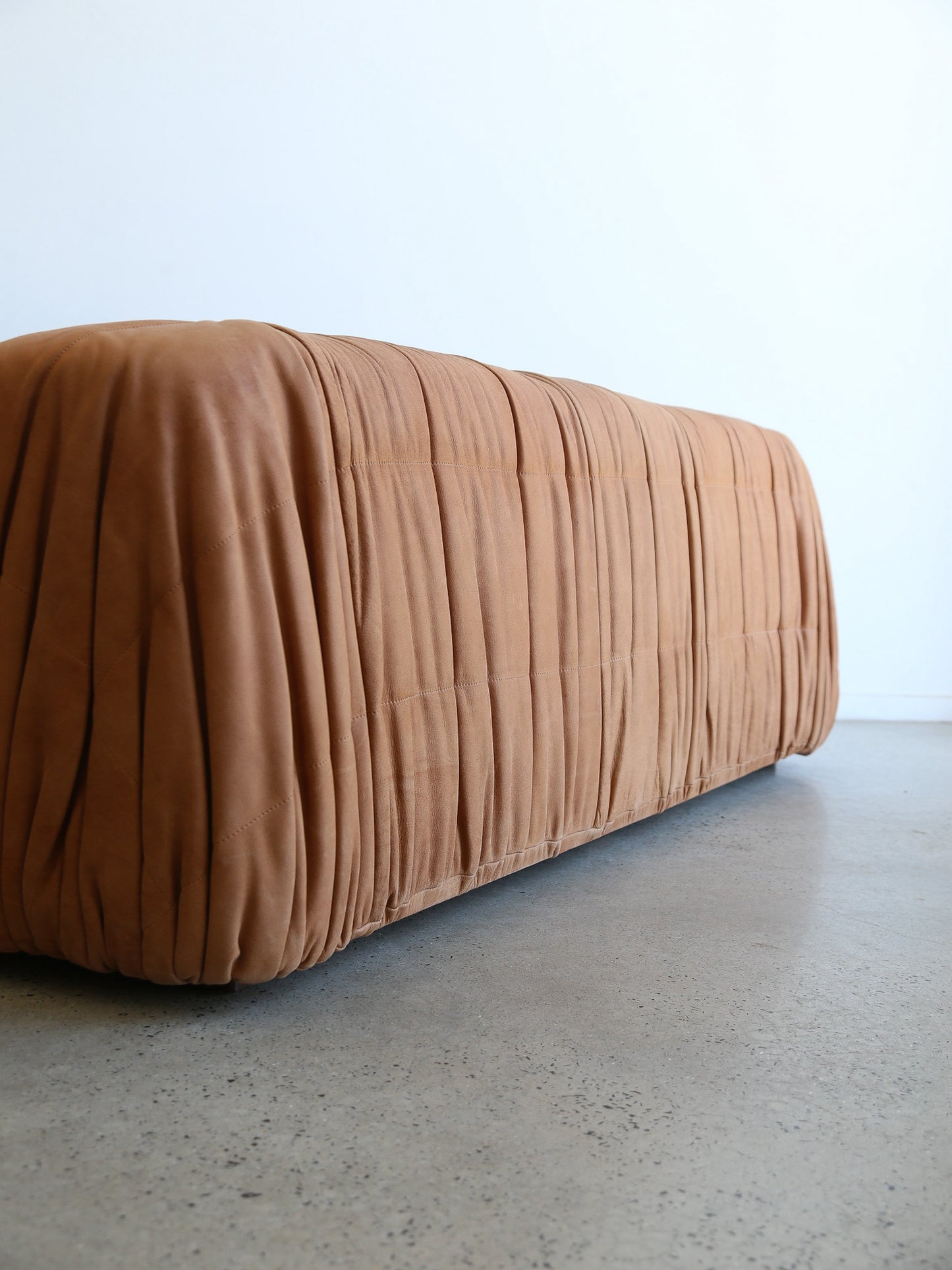 Piumino Sofa in Cognac Leather by De Pas, D’Urbino & Lomazzi for Dell’Oca, 1970s (Italy)