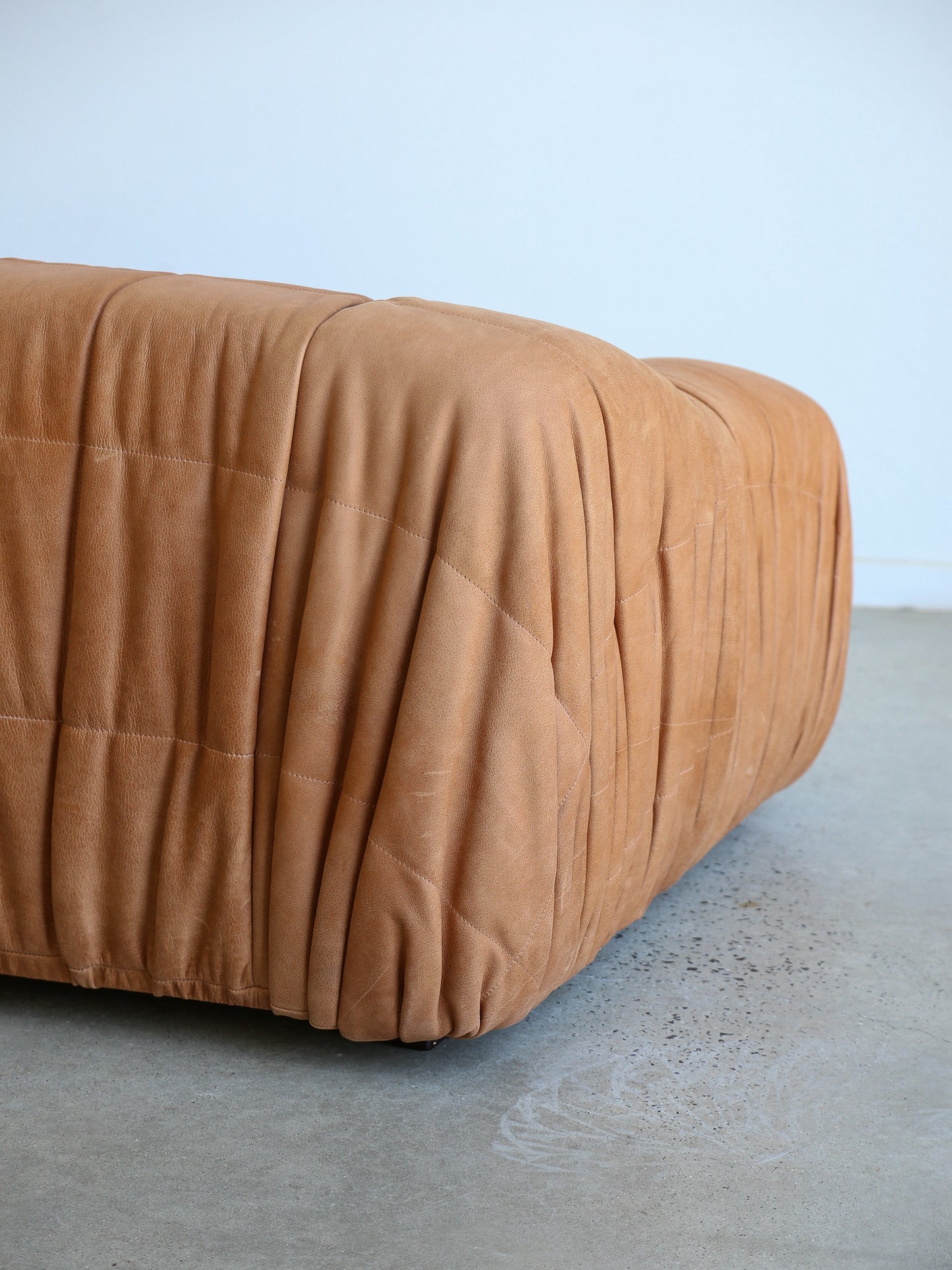 Piumino Sofa in Cognac Leather by De Pas, D’Urbino & Lomazzi for Dell’Oca, 1970s (Italy)