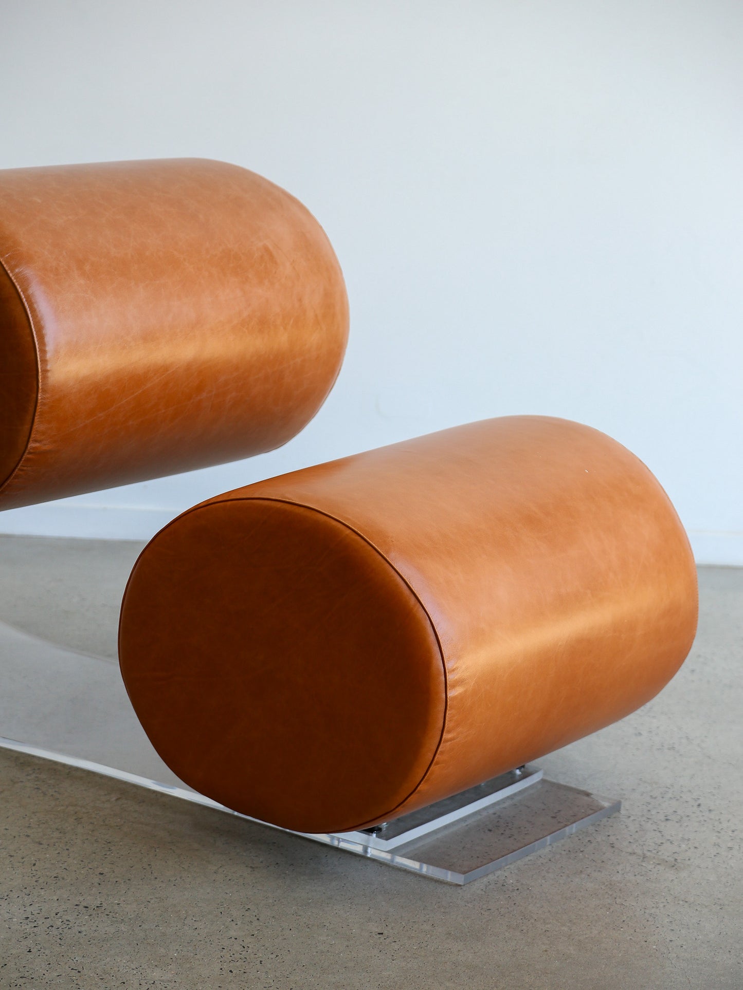 Italian Space Age Lucite and Leather Lounge Chair by Marzio Cecchi, 1970s