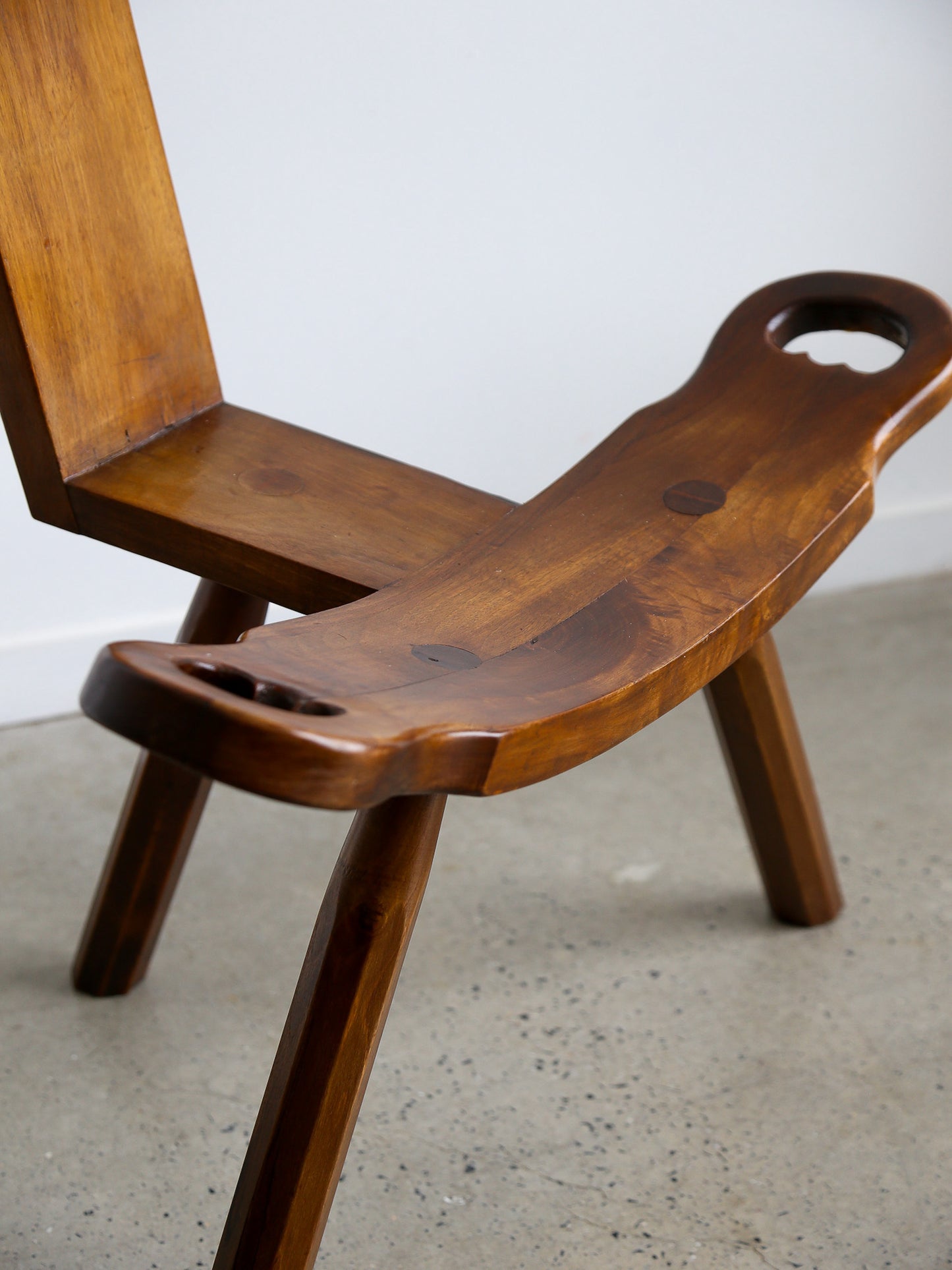 Spanish Brutalist Mid Century Sculptural Tripod Chairs, 1950s