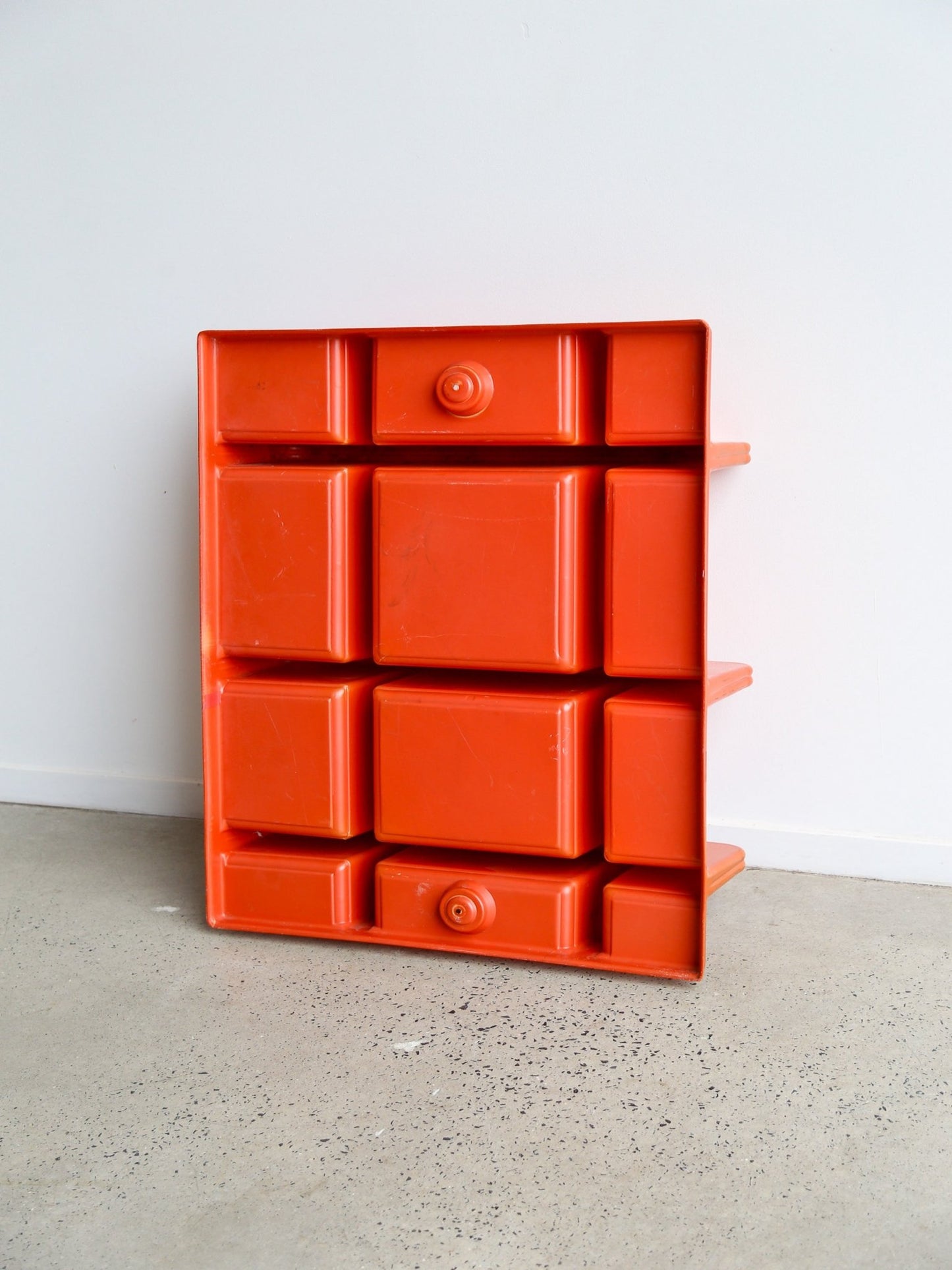 Orange Abs Plastic Wall organiser 1970s - Lumini Collections