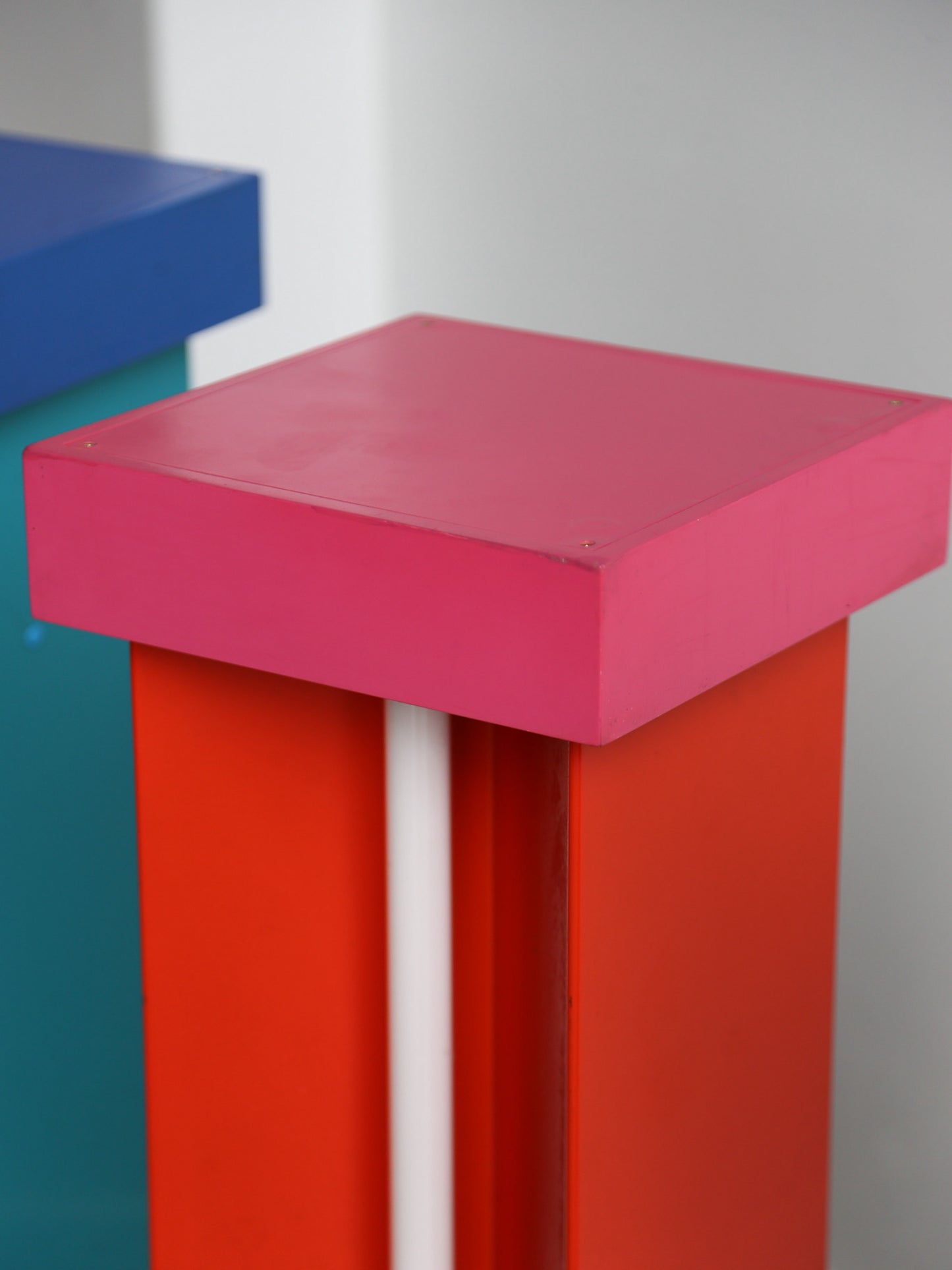 Ettore Sottsass custom floor lamp pedestals for Brionvega shop, Milan
