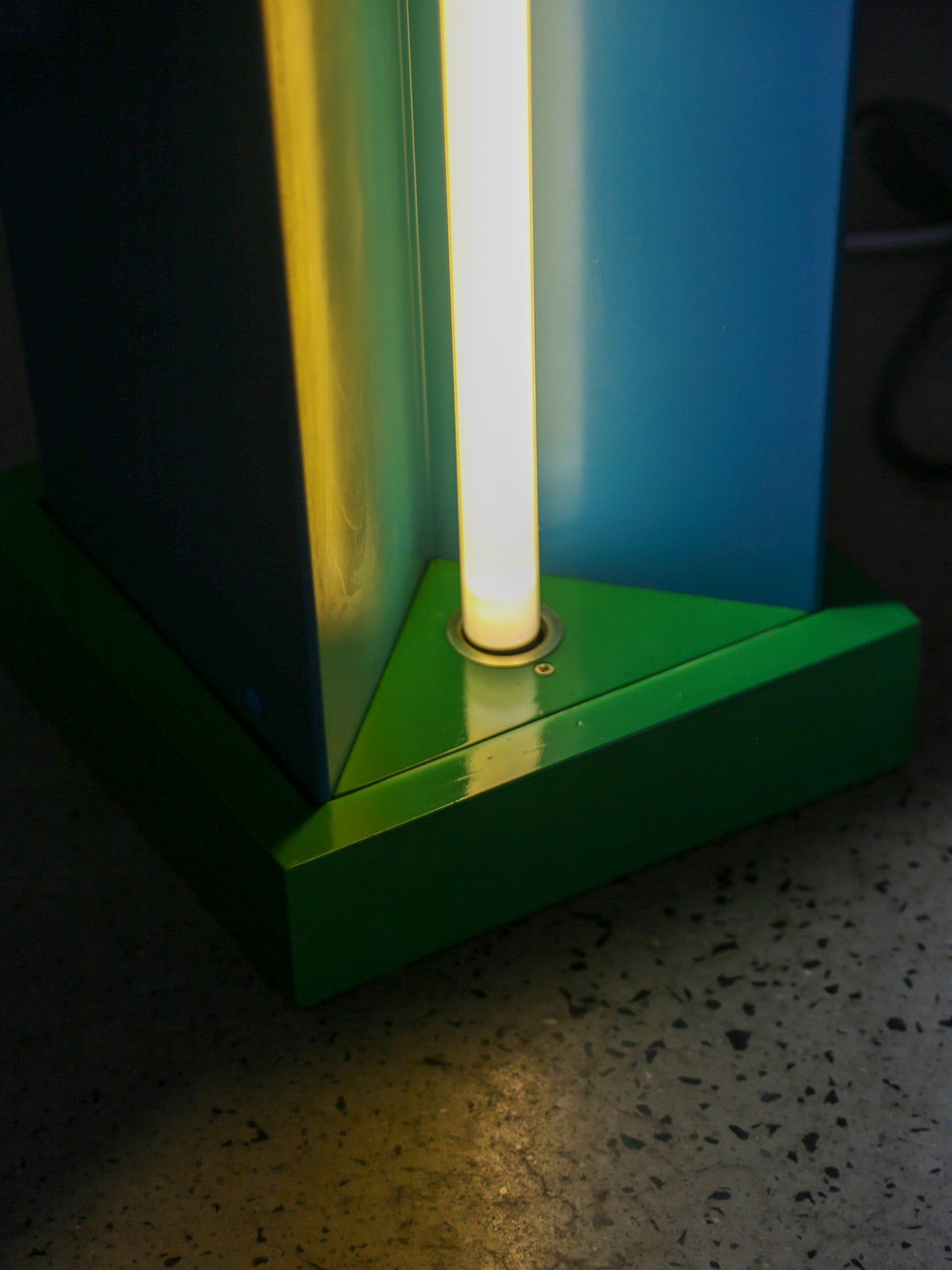 Ettore Sottsass custom floor lamp pedestals for Brionvega shop, Milan