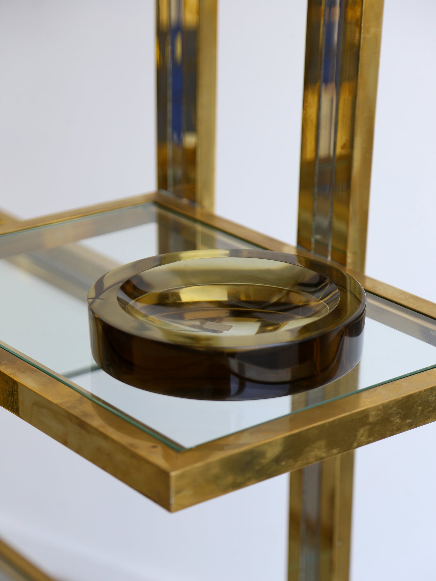 Italian Round Murano Sommerso Smoked Glass Ashtray by V. Nason & Carlo for Mazzega