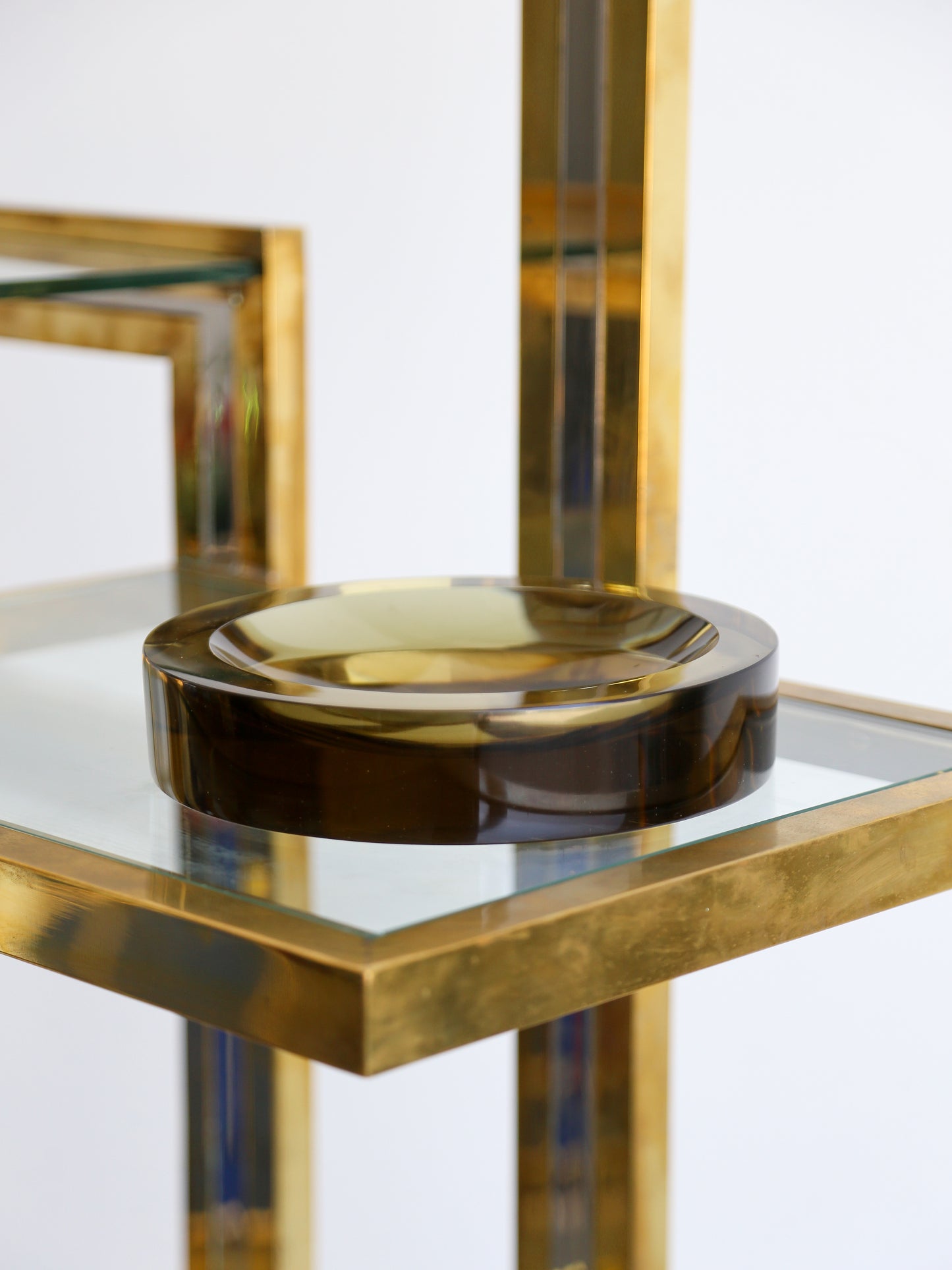 Italian Round Murano Sommerso Smoked Glass Ashtray by V. Nason & Carlo for Mazzega