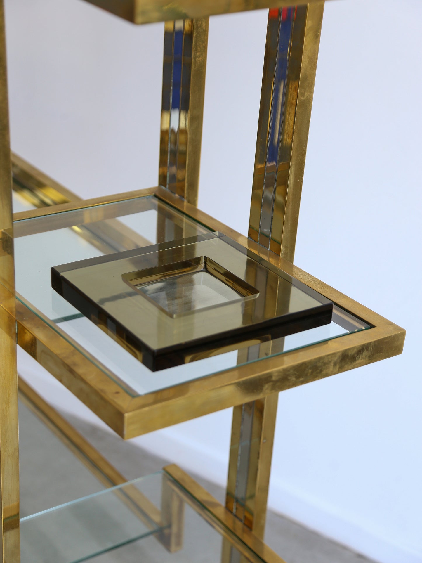 Italian Square Murano Sommerso Smoked Glass Ashtrays by V. Nason & Carlo for Mazzega