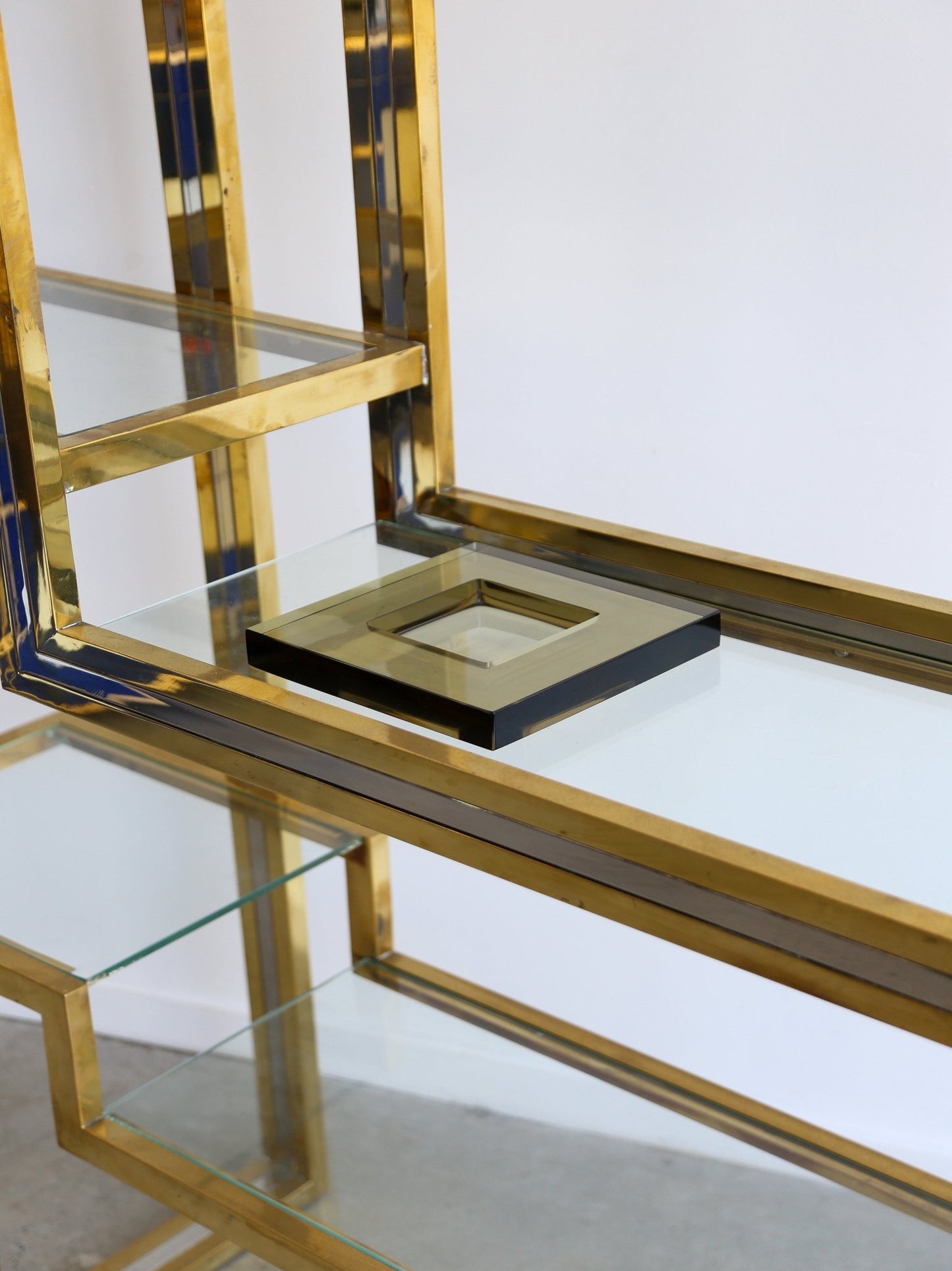 Italian Square Murano Sommerso Smoked Glass Ashtrays by V. Nason & Carlo for Mazzega - Lumini Collections