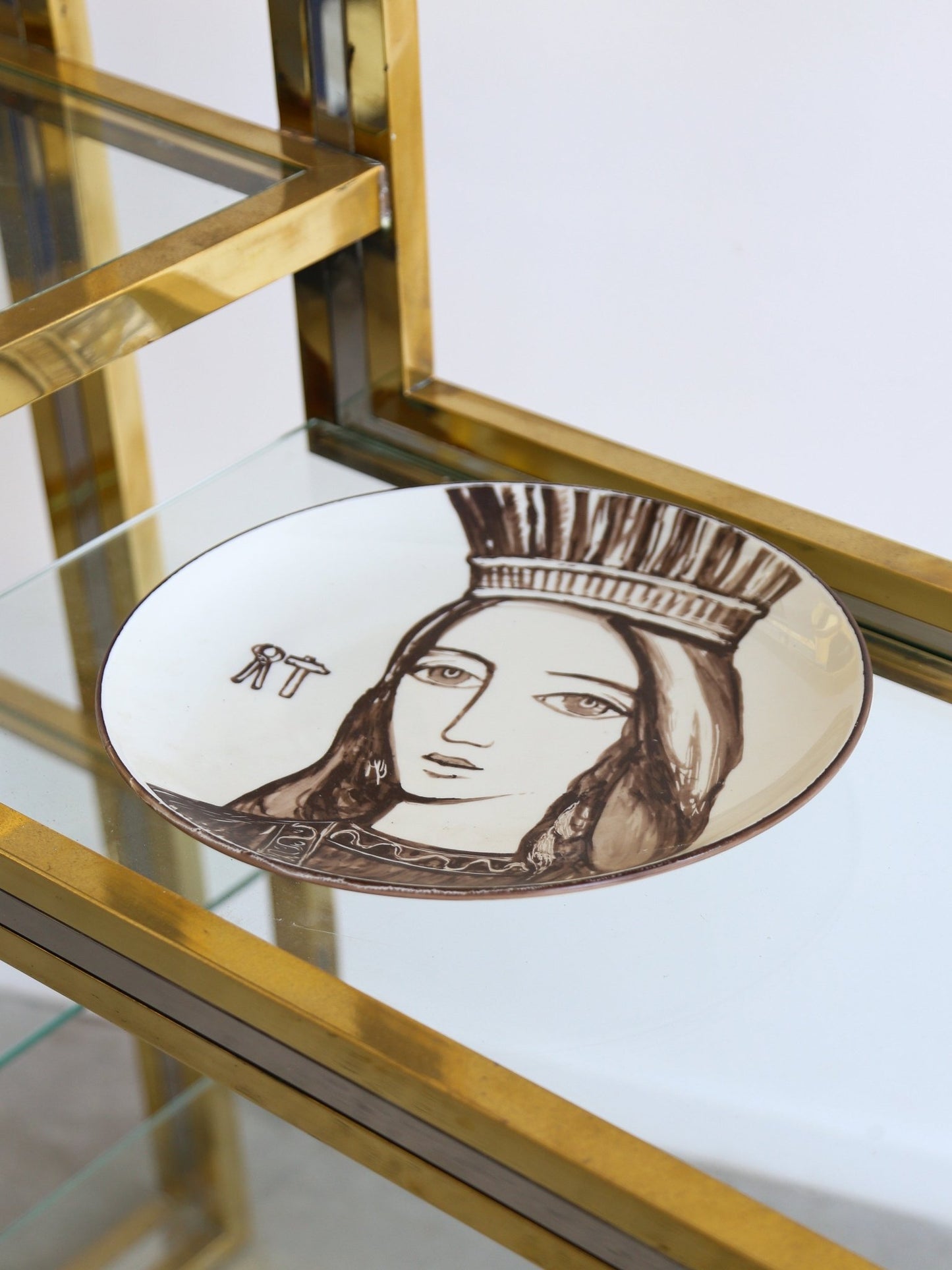 Mid Century Modern Oe Europe Ceramiche Decorative Hand Painted Plate - Lumini Collections