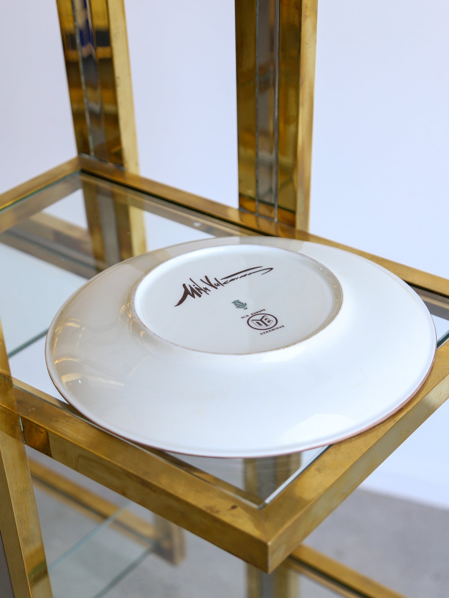 Mid Century Modern Oe Europe Ceramiche Decorative Hand Painted Plate