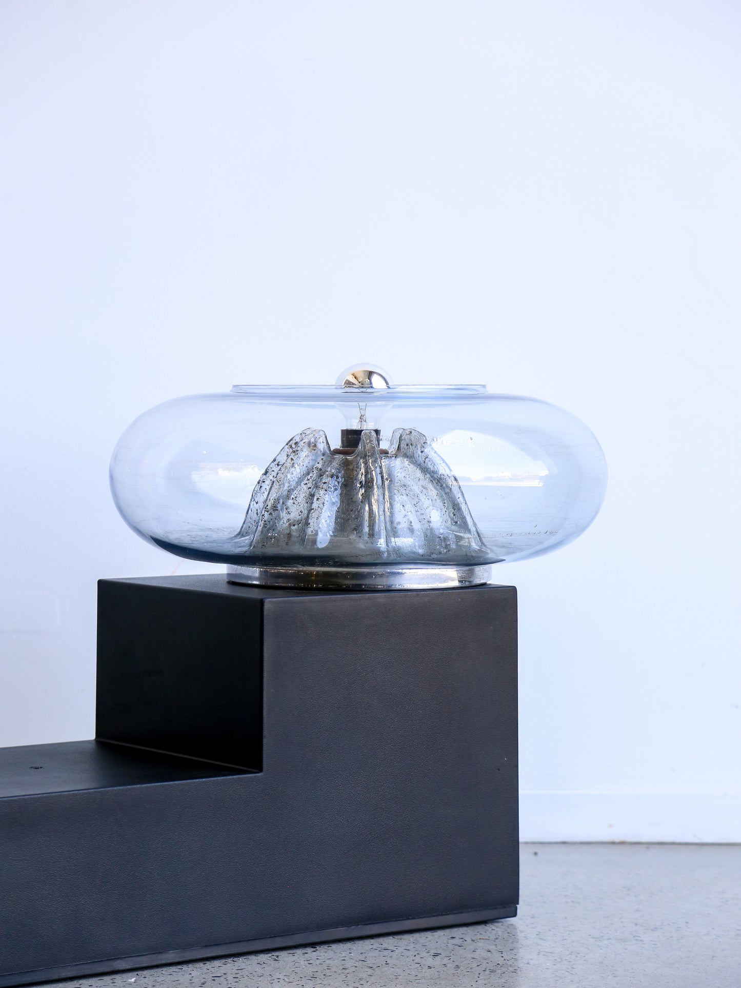 Tony Zuccheri Chrome and Murano Glass Table Lamp, 1960s