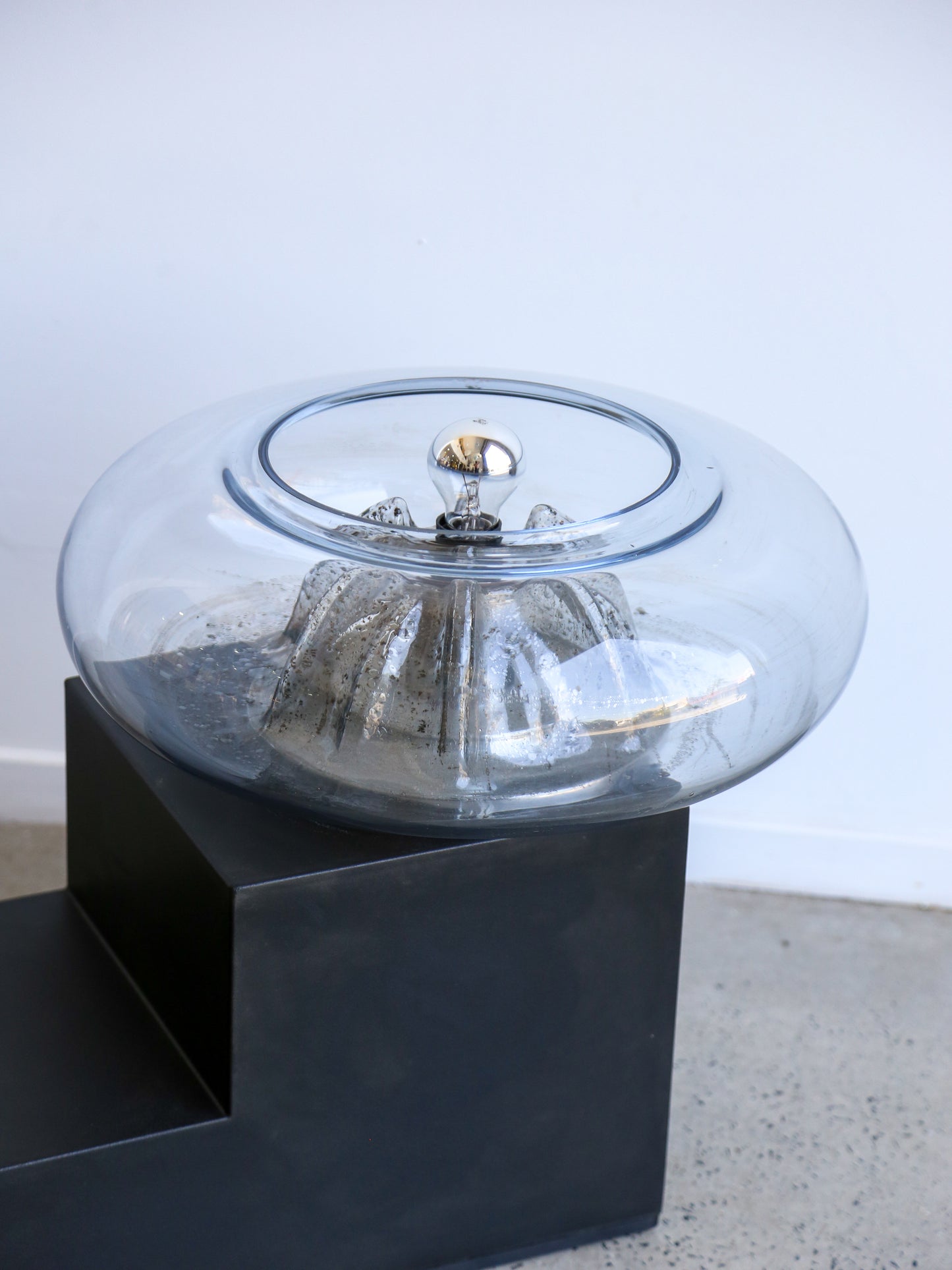 Tony Zuccheri Chrome and Murano Glass Table Lamp, 1960s