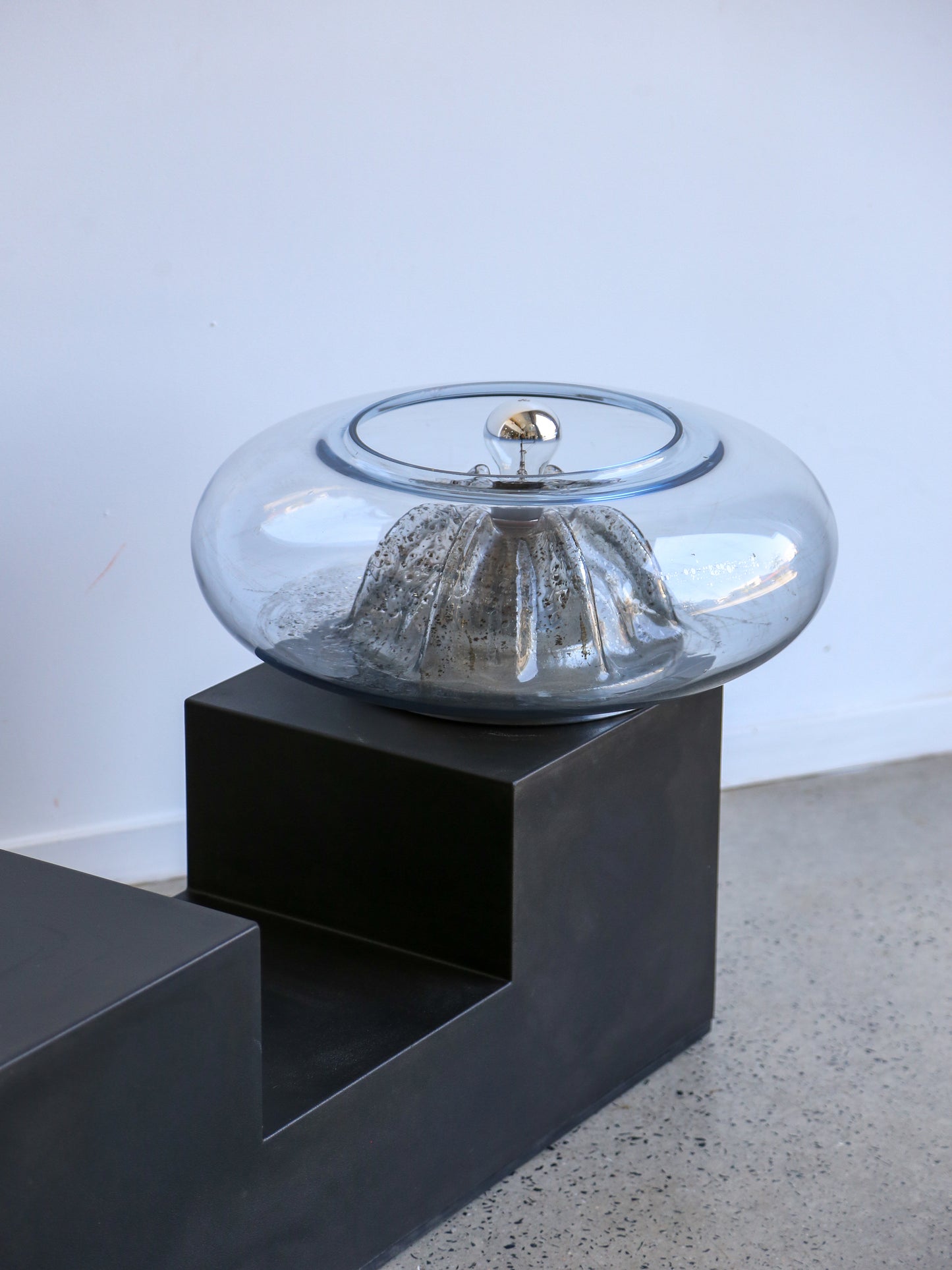 Tony Zuccheri Chrome and Murano Glass Table Lamp, 1960s