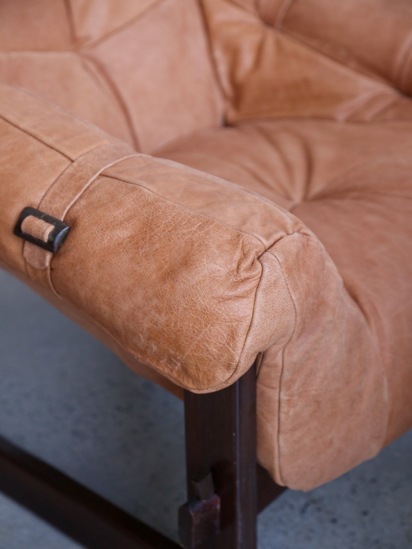 Mp-91 Armchairs by Percival Lafer in Wood and Leather