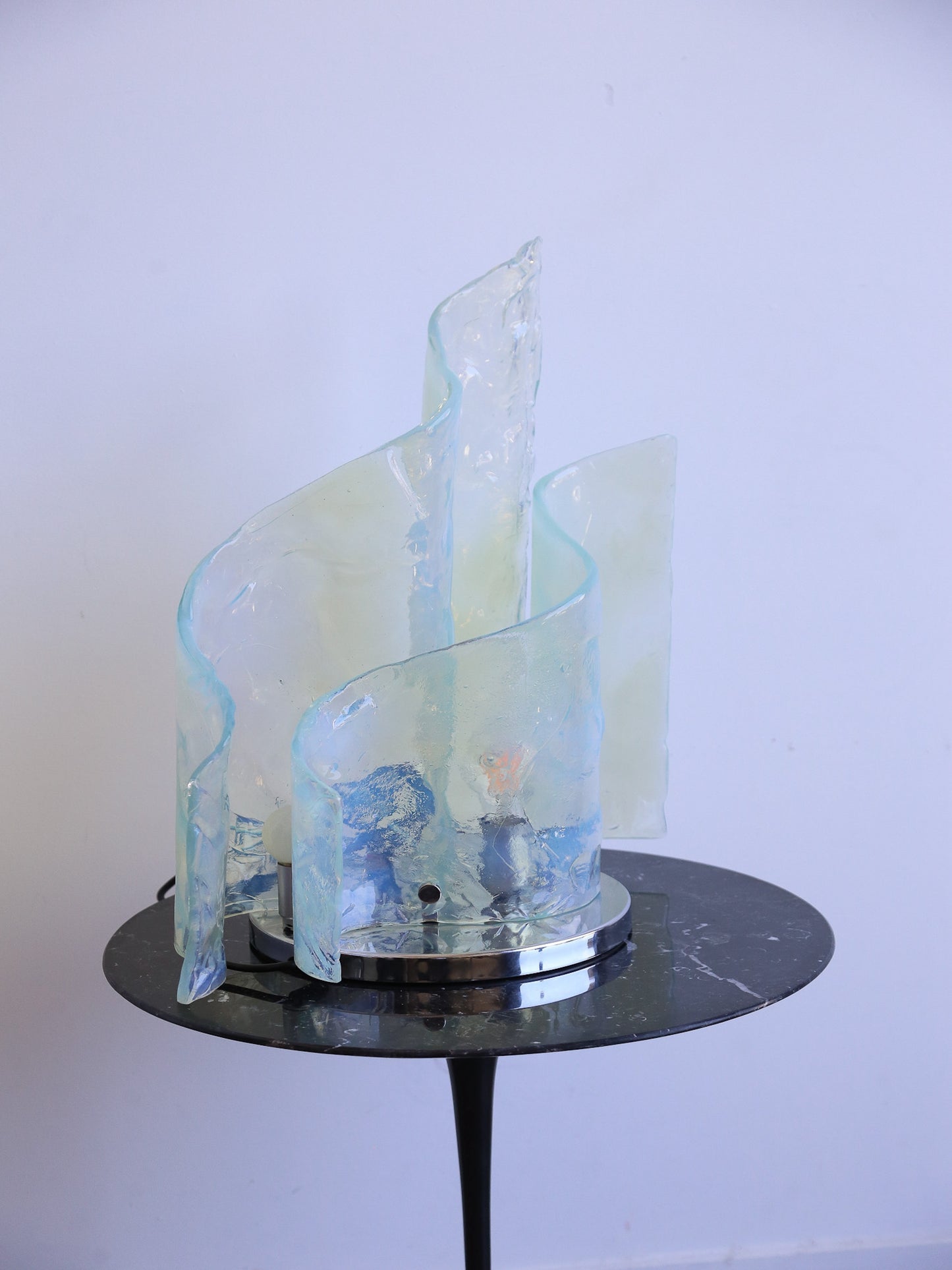 Carlo Nason Murano Glass & Chrome Table Lamp, Mazzega 1960s