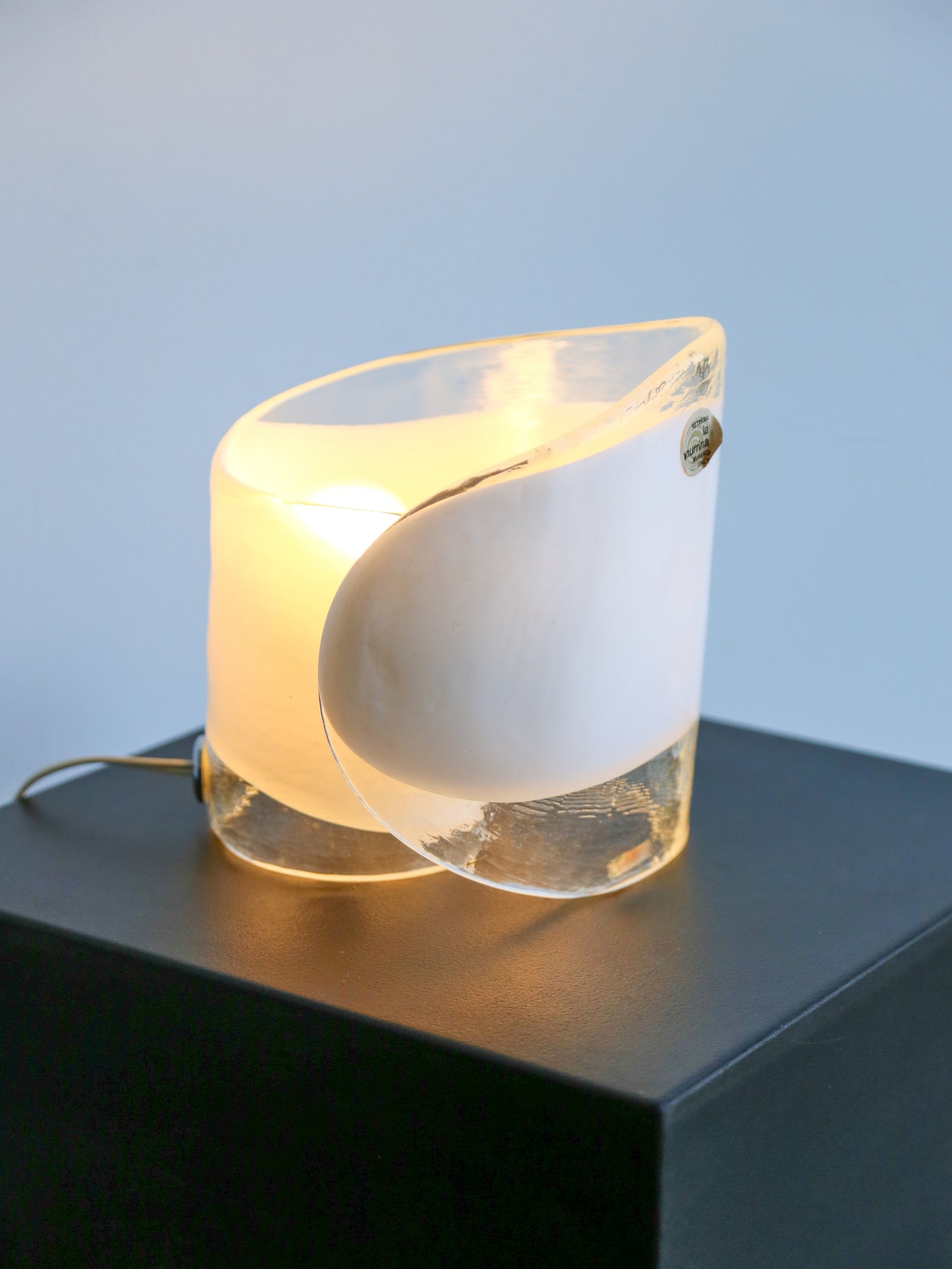 La Murrina White Murano Glass Table Lamp, 1960