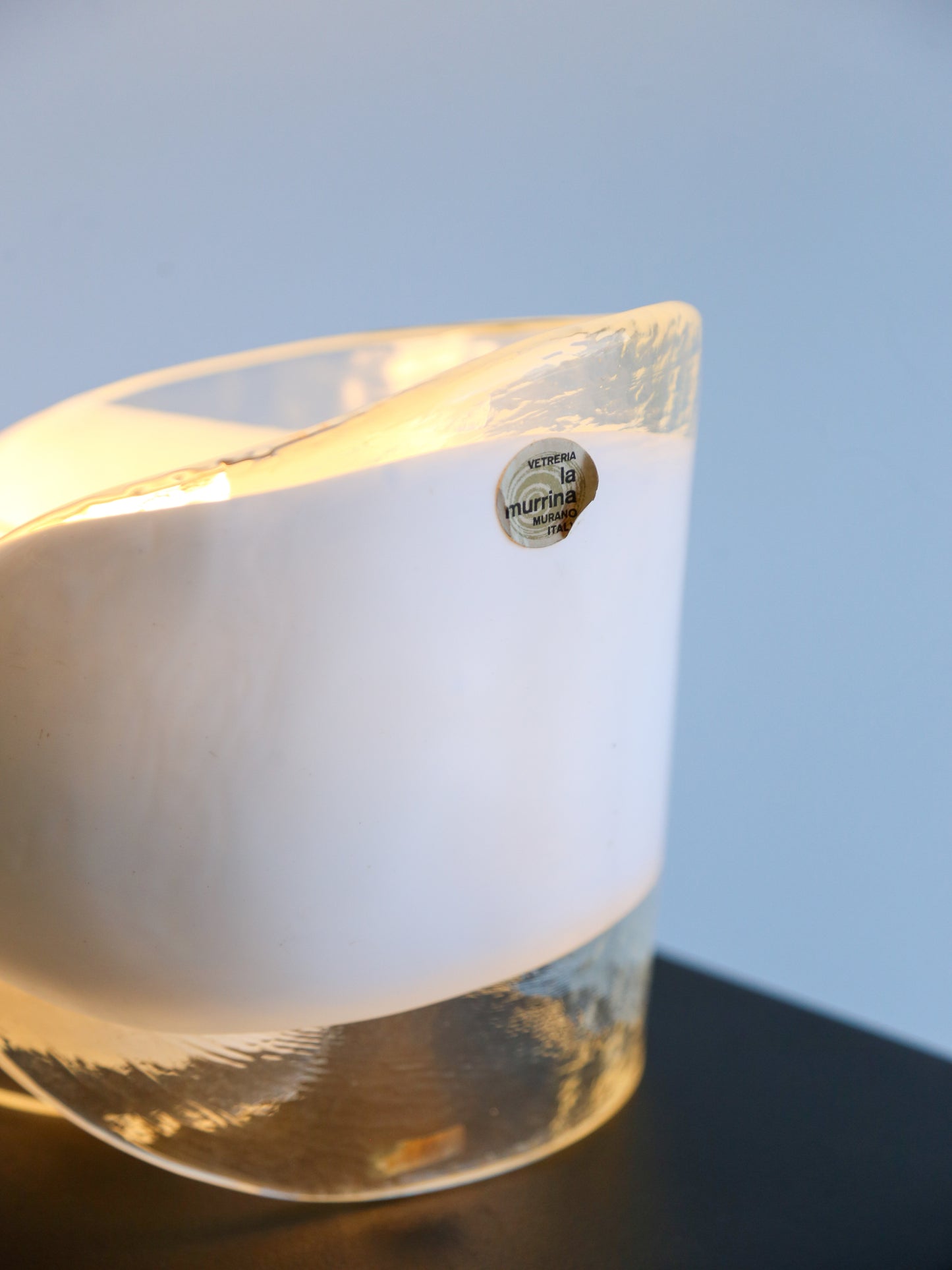 La Murrina White Murano Glass Table Lamp, 1960