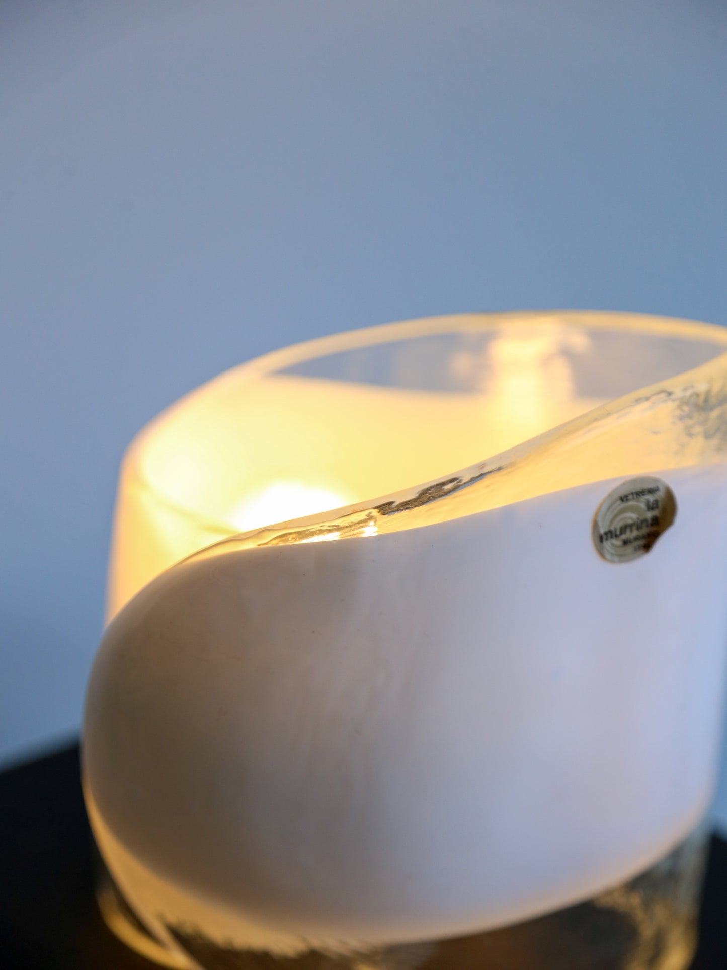 La Murrina White Murano Glass Table Lamp, 1960