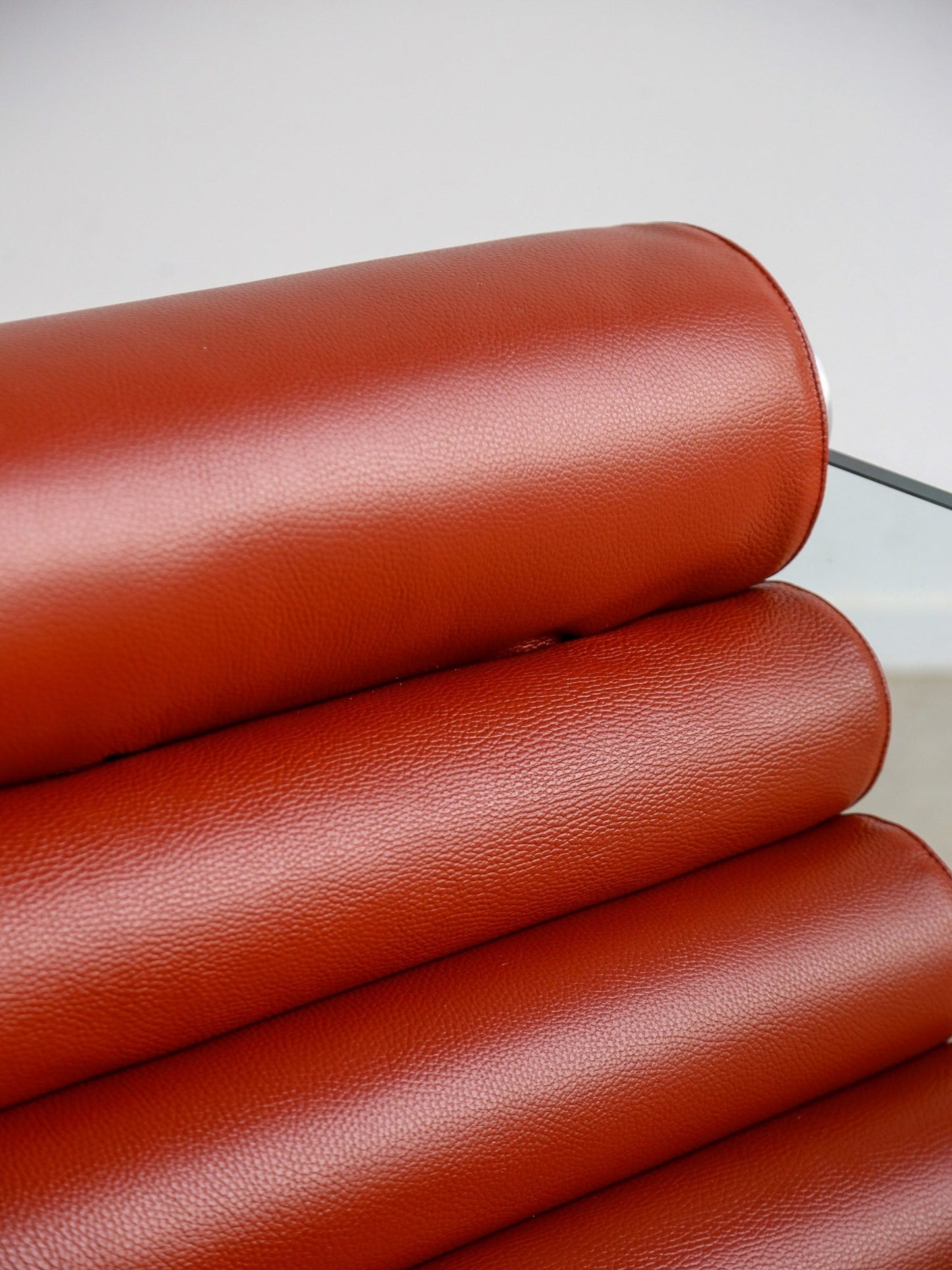 Fabio Lenci Terracotta Leather “Hyaline” Chairs for Standing, Italy - Lumini Collections