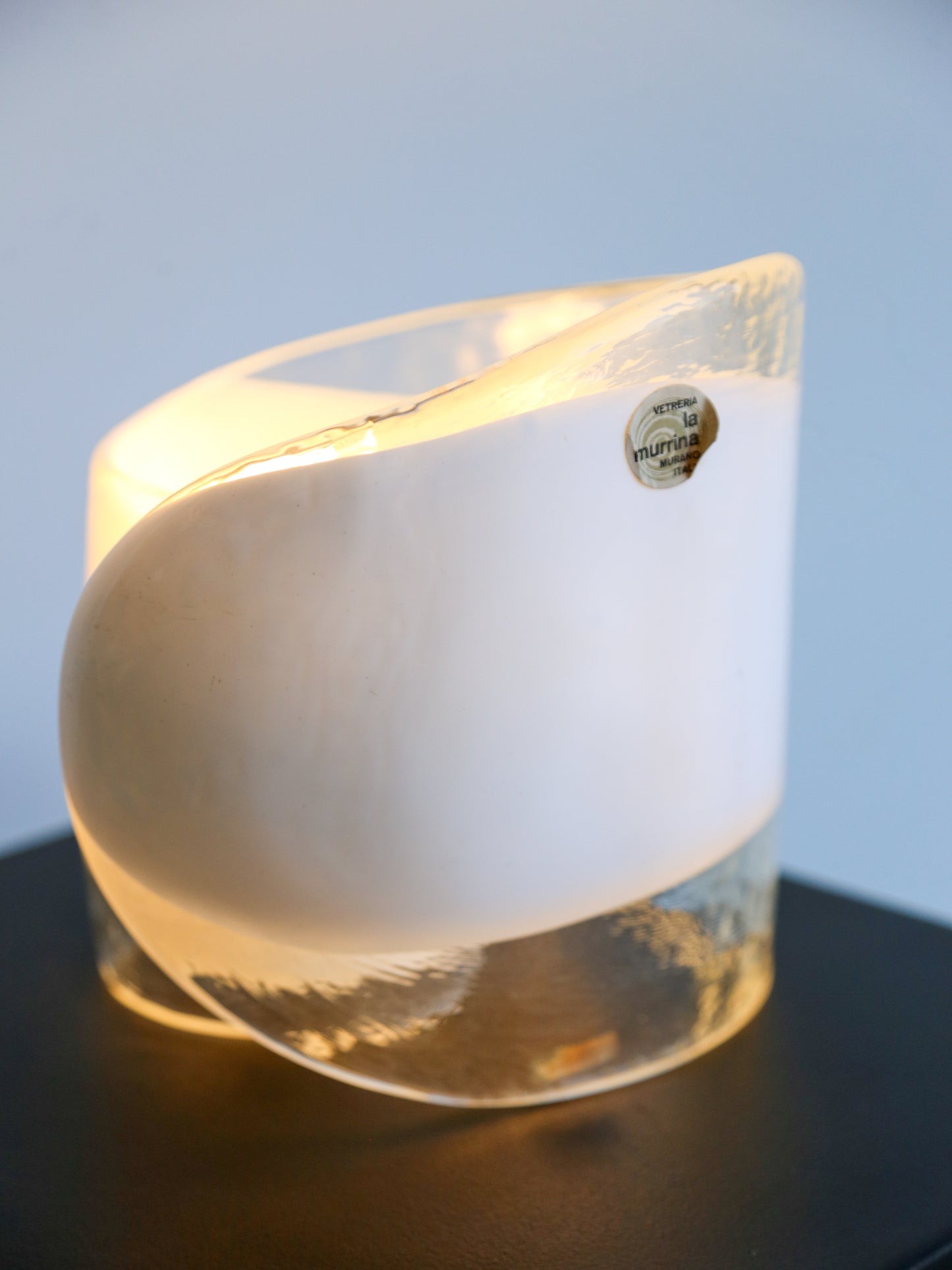 La Murrina White Murano Glass Table Lamp, 1960