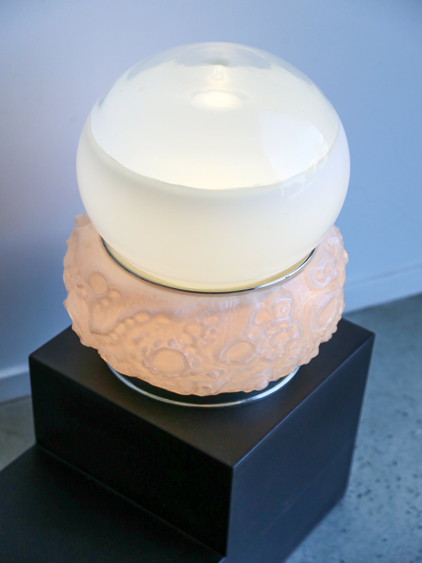 Italian Murano Glass "Osso" Table Lamp by Mazzega, 1970s