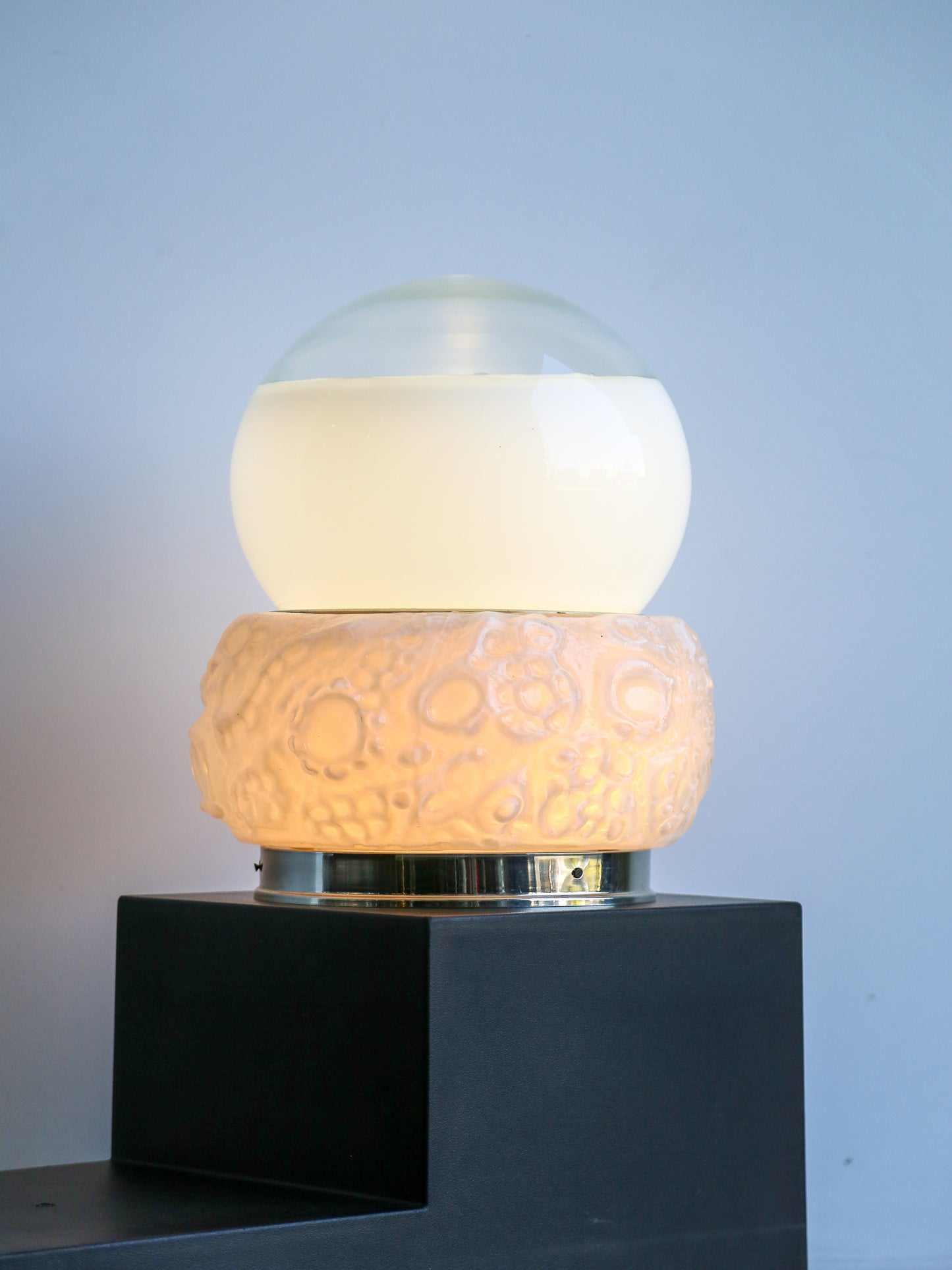 Italian Murano Glass "Osso" Table Lamp by Mazzega, 1970s