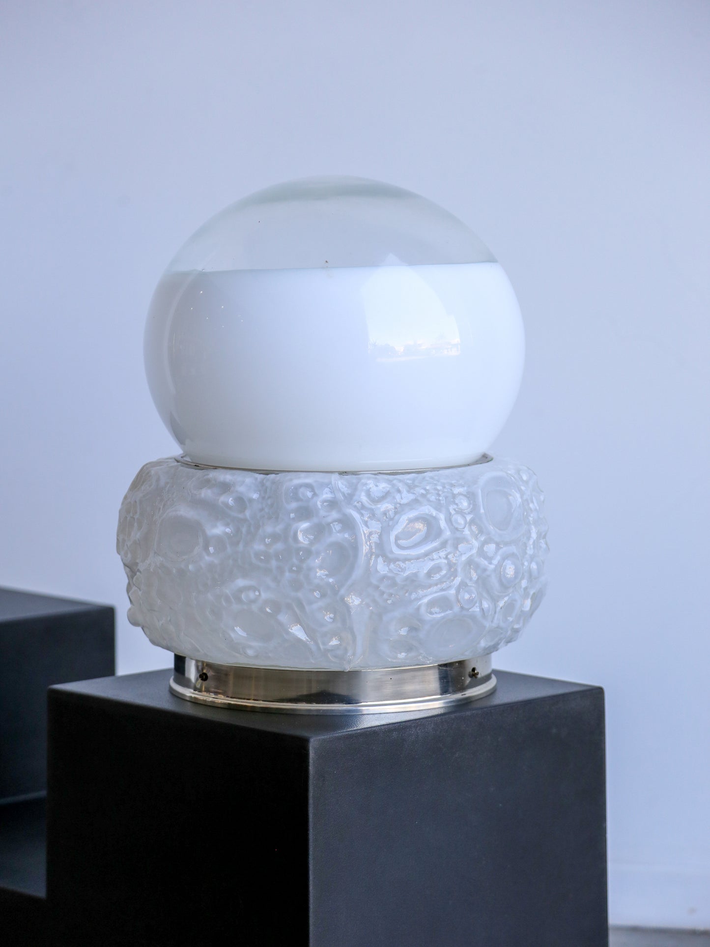 Italian Murano Glass "Osso" Table Lamp by Mazzega, 1970s