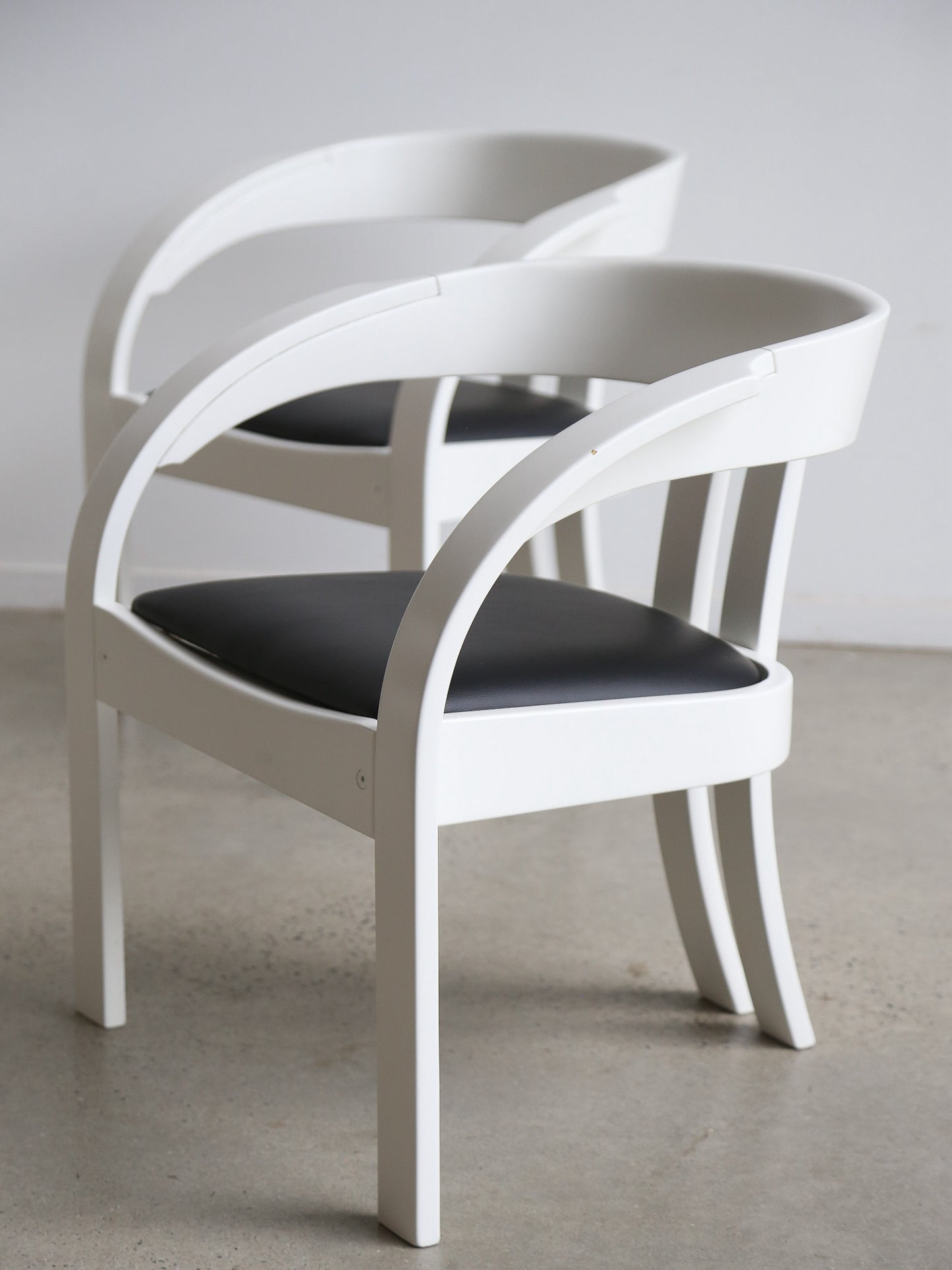 Elisa by Giovanni Battista Bassi for Poltronova Black and White Dining Chairs Set of Four