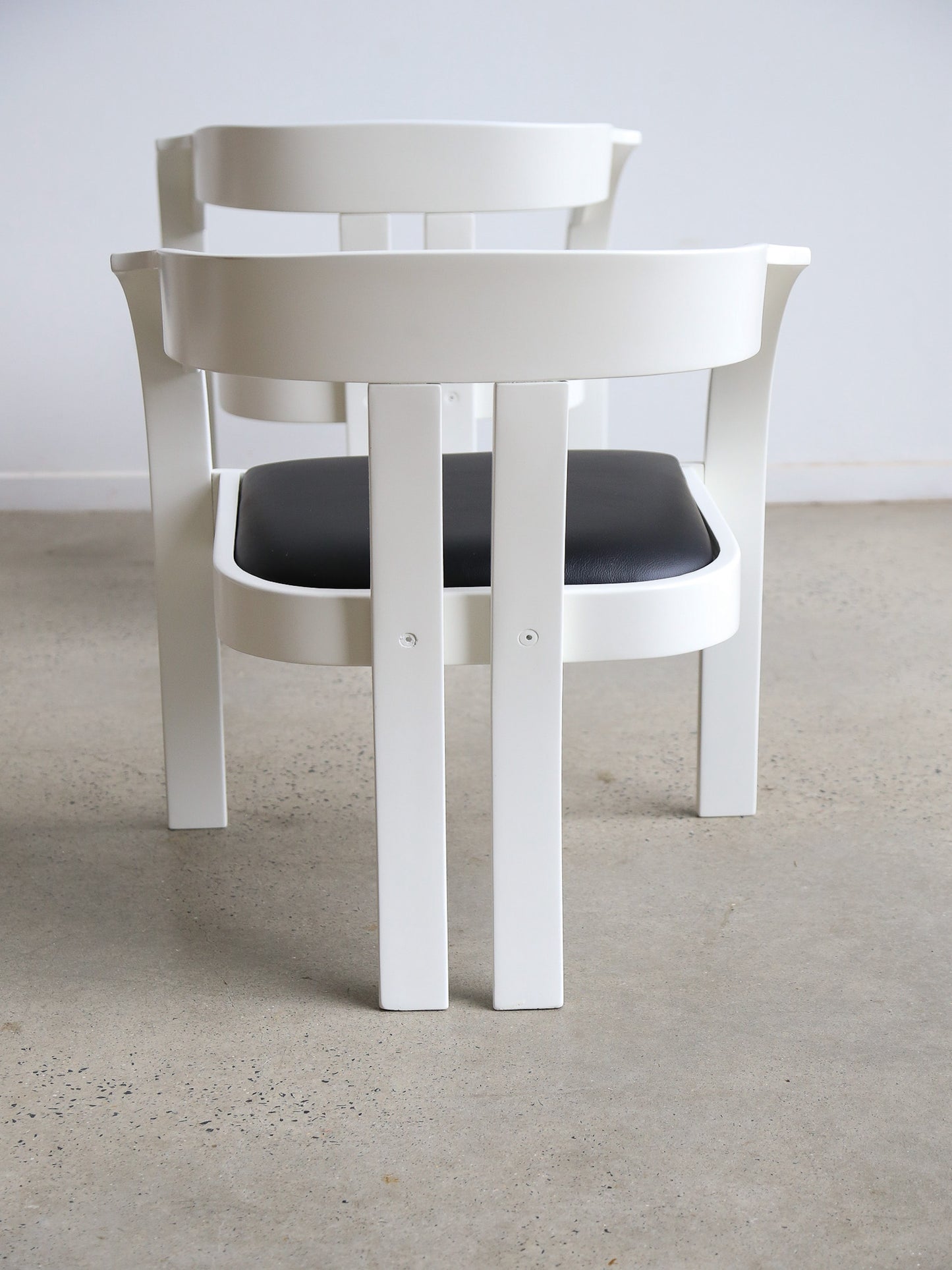 Elisa by Giovanni Battista Bassi for Poltronova Black and White Dining Chairs Set of Four