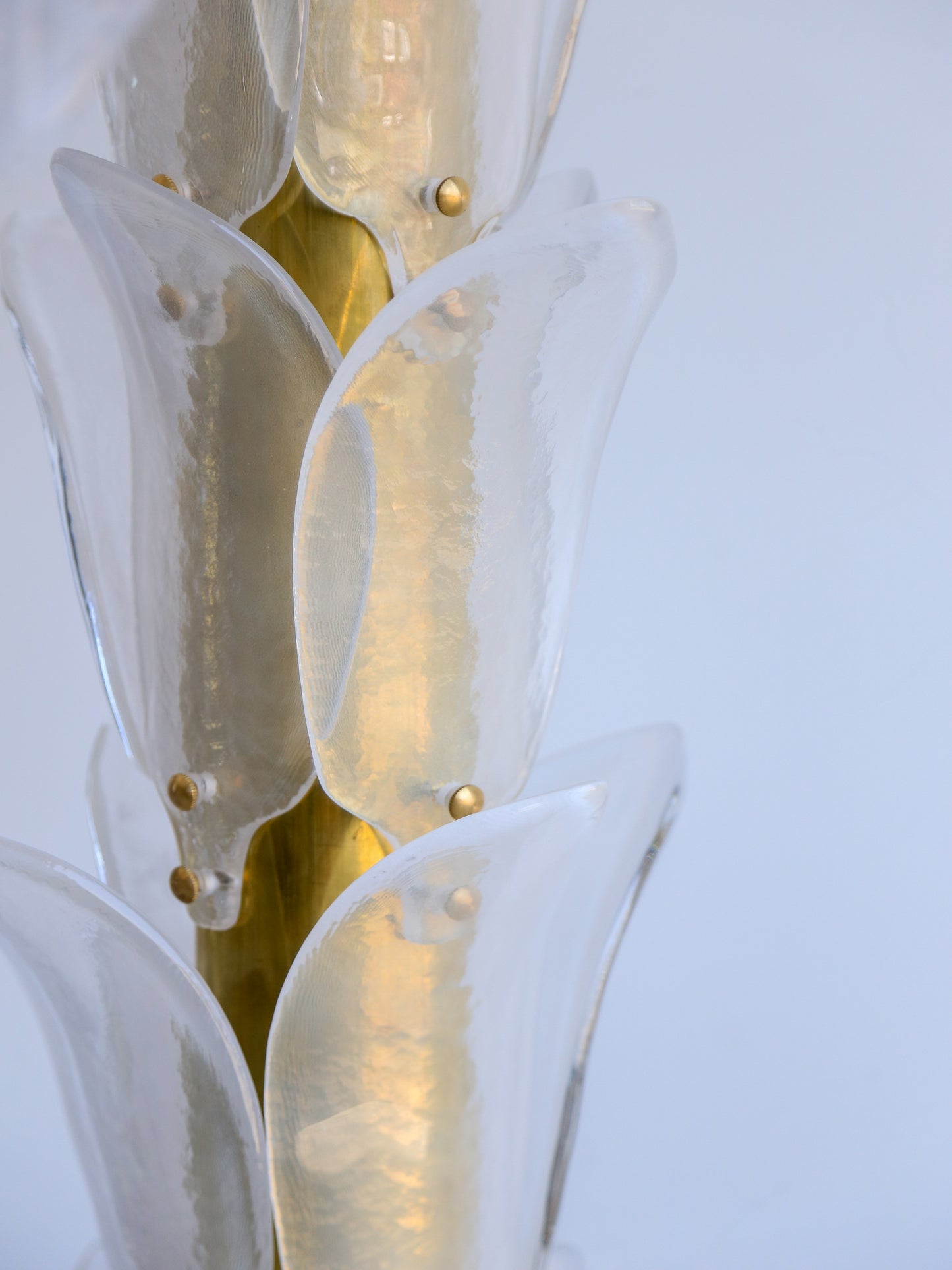 Murano Glass Palm Tree Floor Lamp with Brass Base, Contemporary