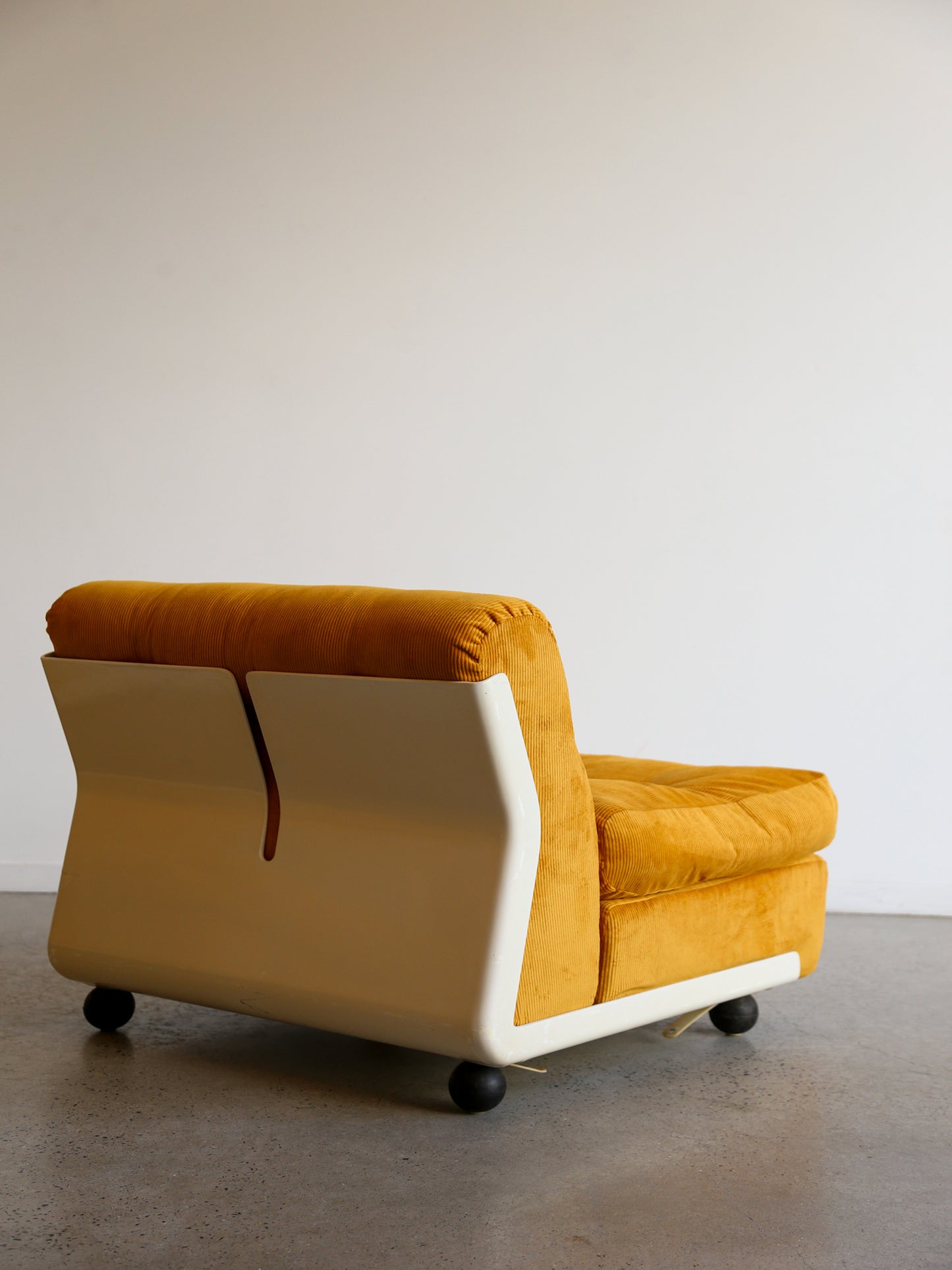 Amanta Modular Sofa in Yellow Velvet & White Frame By Mario Bellini for B&B Italia