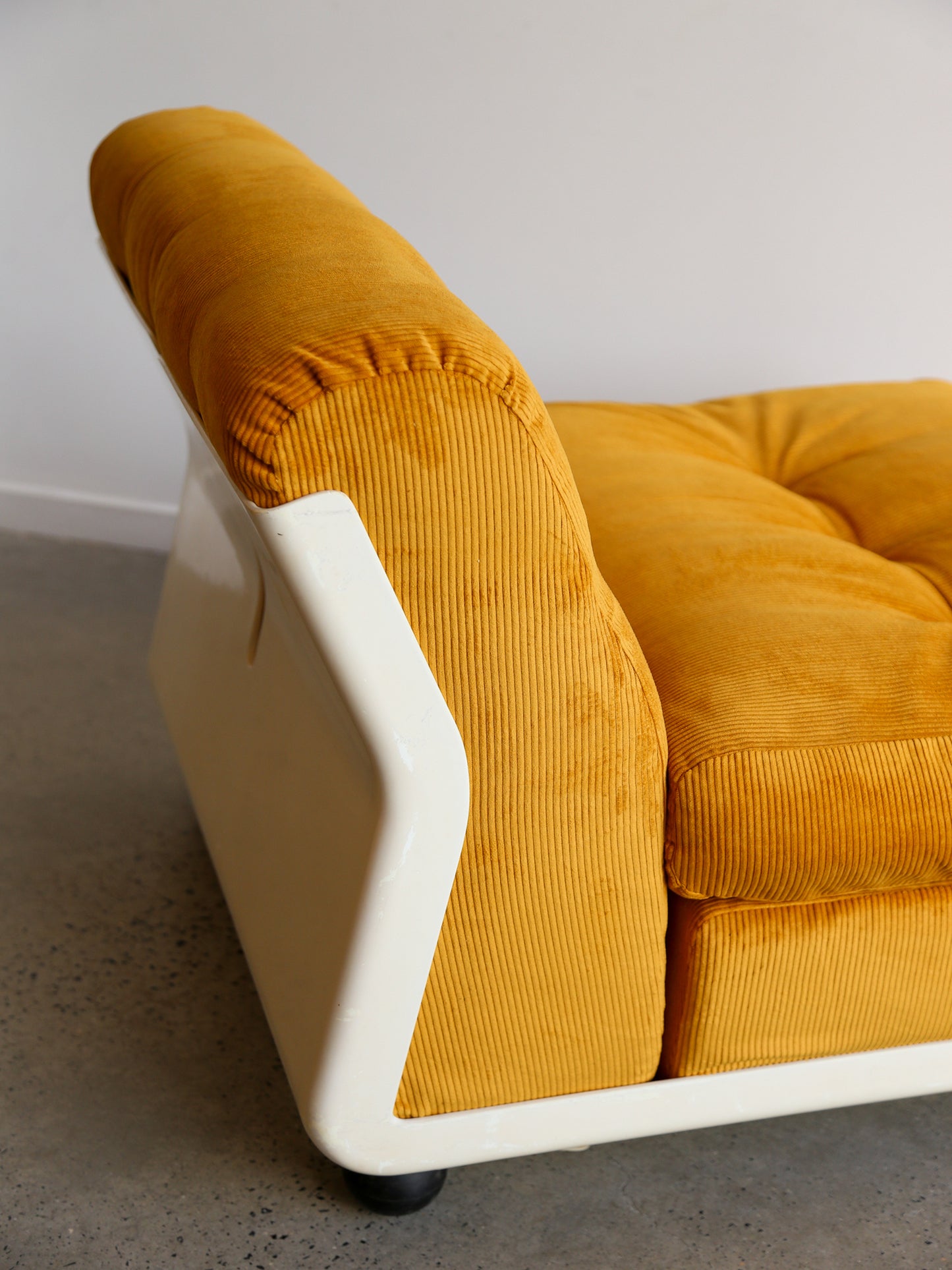 Amanta Modular Sofa in Yellow Velvet & White Frame By Mario Bellini for B&B Italia
