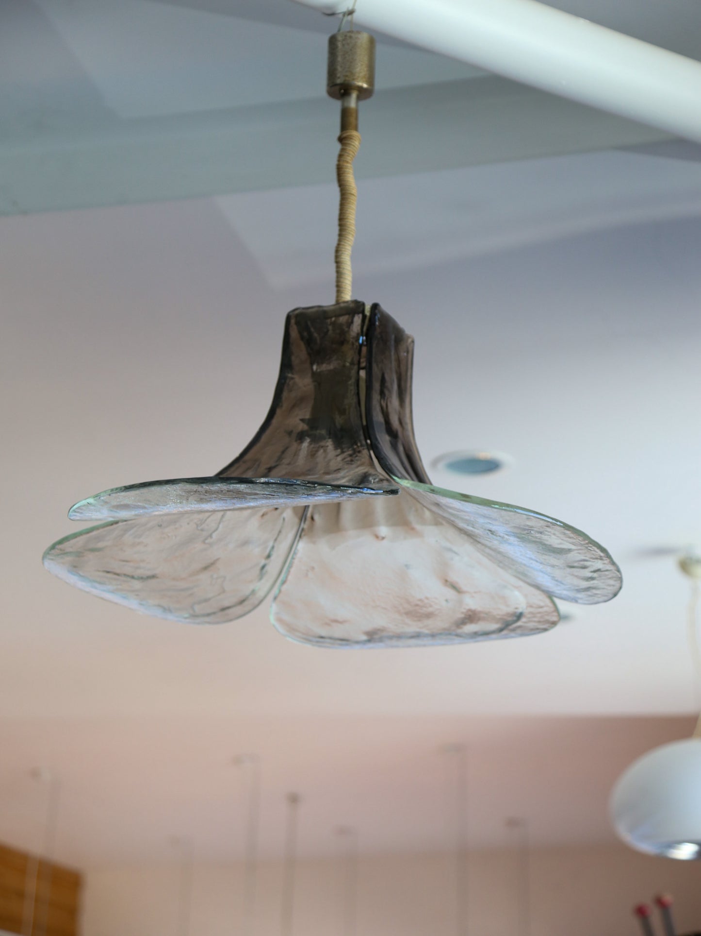Carlo Nason for Mazzega Murano Glass Flower Pendant Light