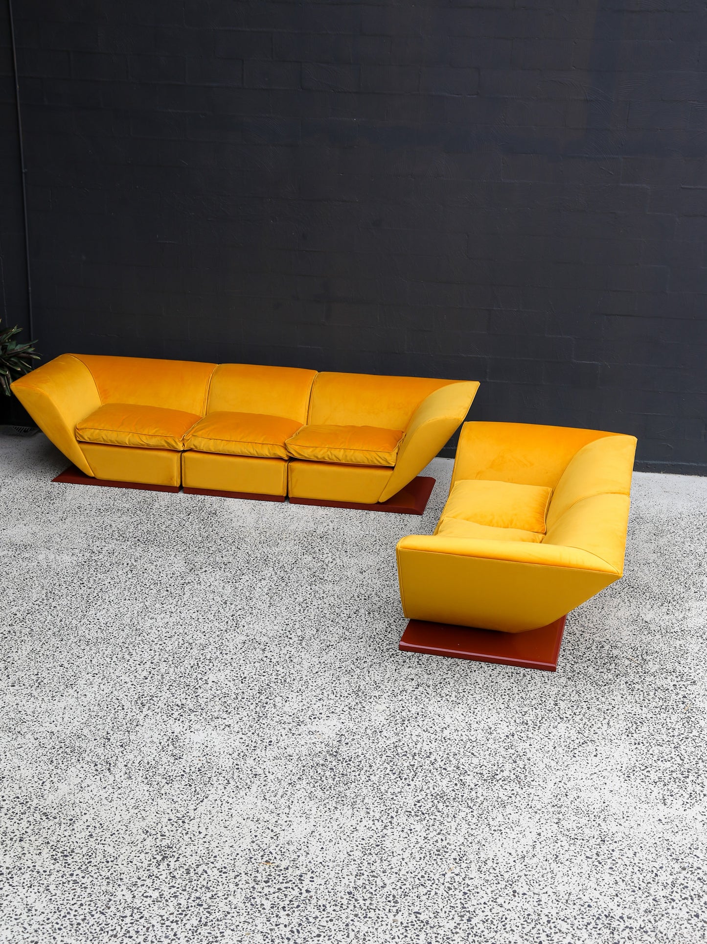 Mid-Century Modern Sofa and Lounge Chair Set by Marzio Cecchi, Italy, 1970s