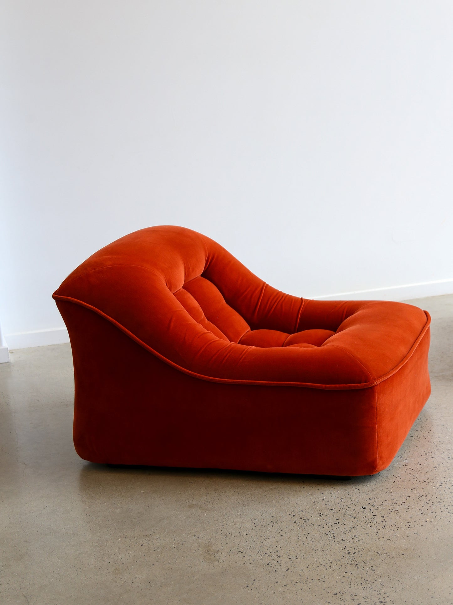 Italian Modular Sofa Model Lando Set of Two in Red Velvet & Abs Plastic