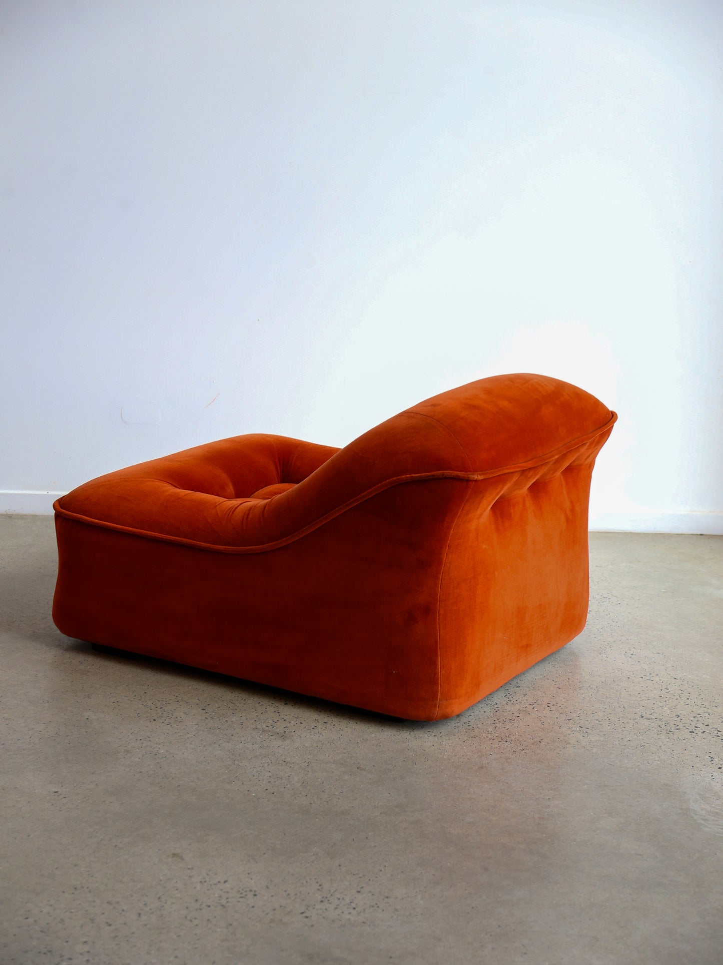 Italian Modular Sofa Model Lando Set of Two in Red Velvet & Abs Plastic