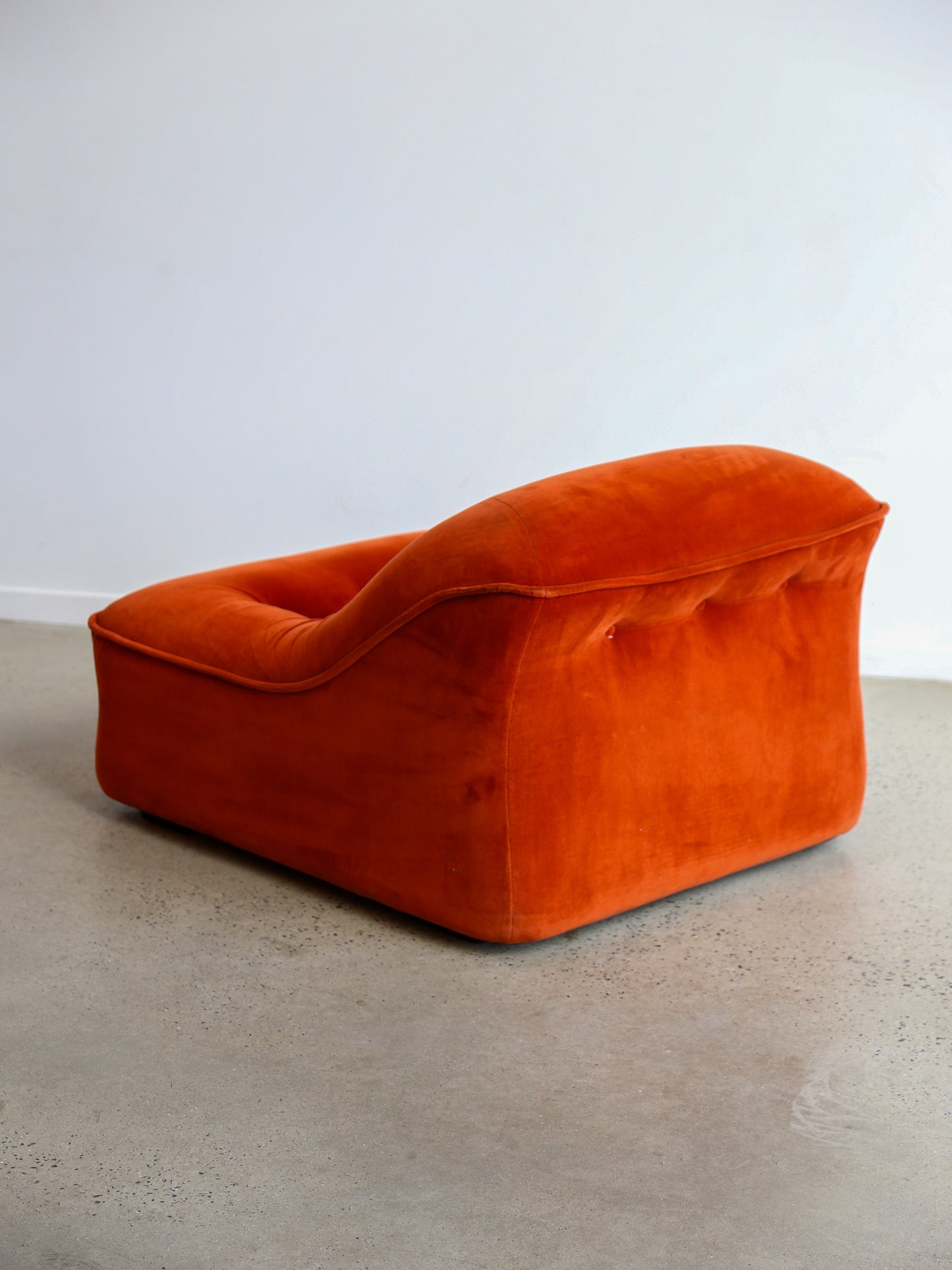 Italian Modular Sofa Model Lando Set of Two in Red Velvet & Abs Plastic