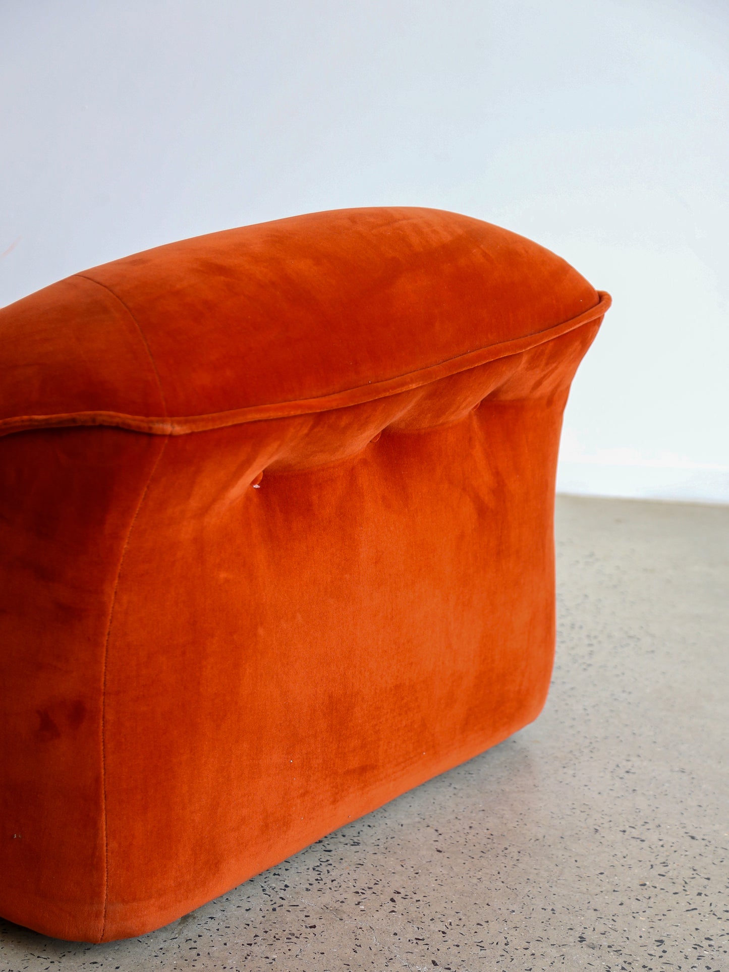 Italian Modular Sofa Model Lando Set of Two in Red Velvet & Abs Plastic
