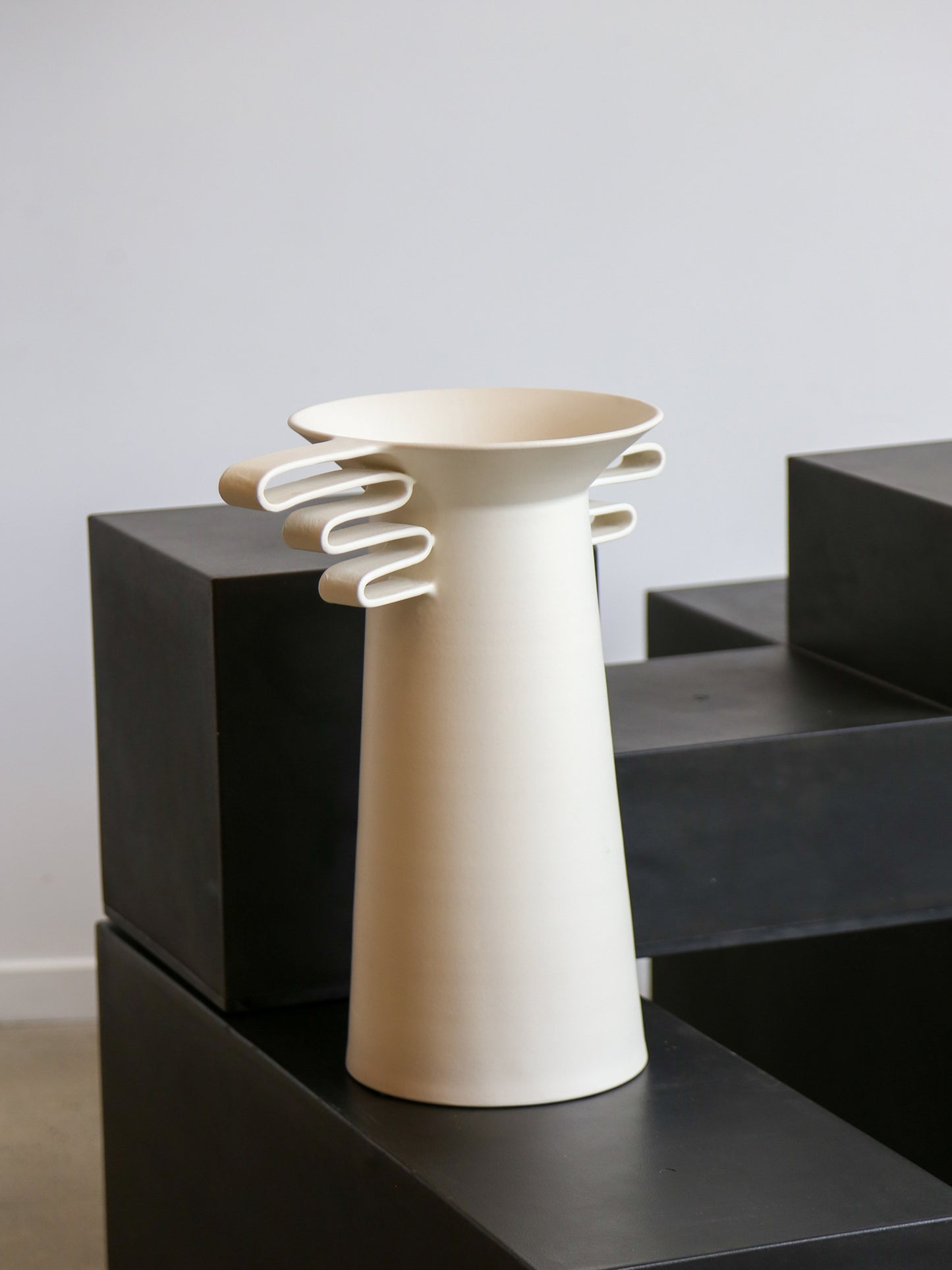 Ceramic White Vase Maya Collection by Jean Christophe Clair for Rometti