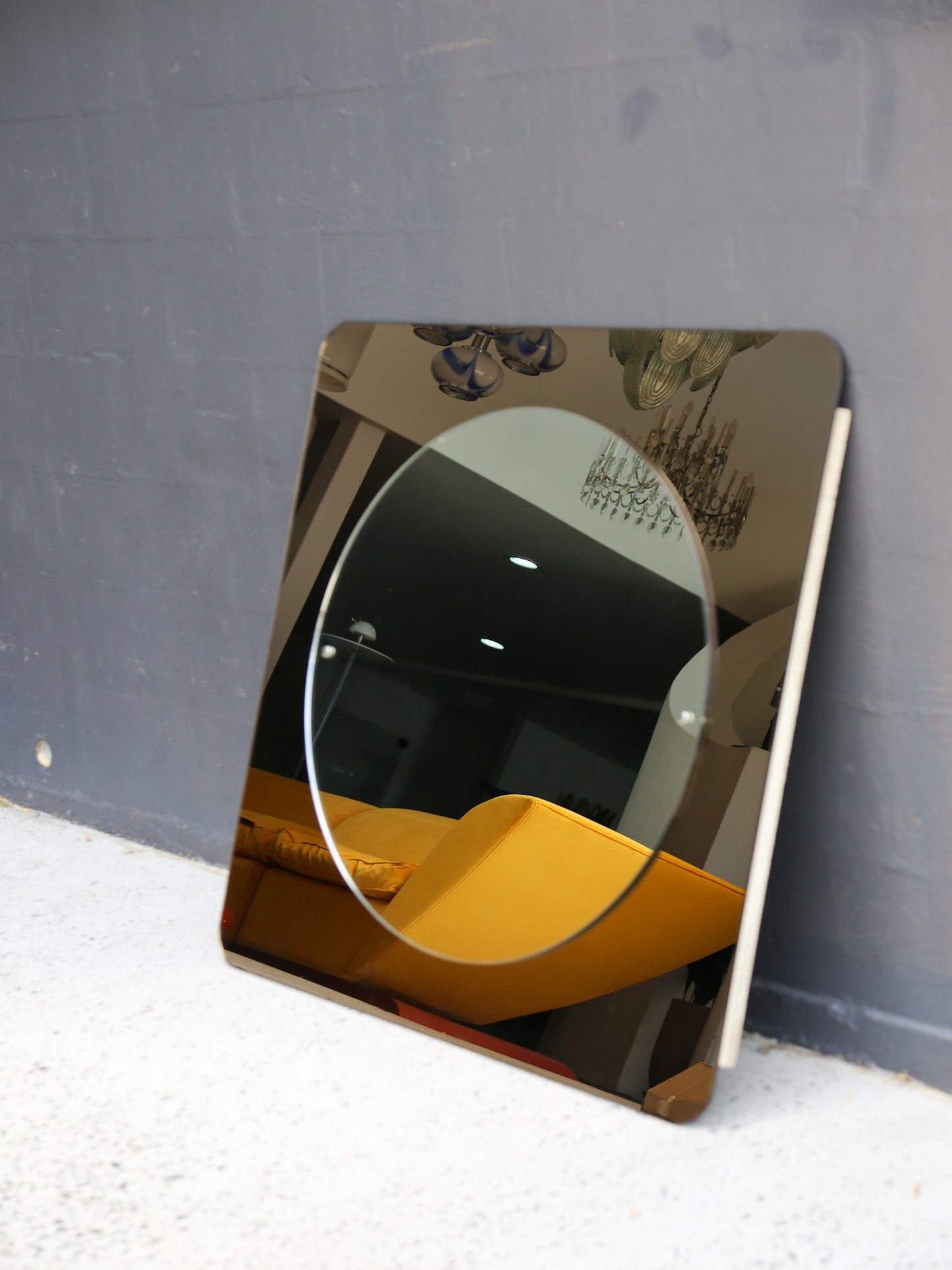 Mid Century Modern Italian Large Wall Mirror 1970s